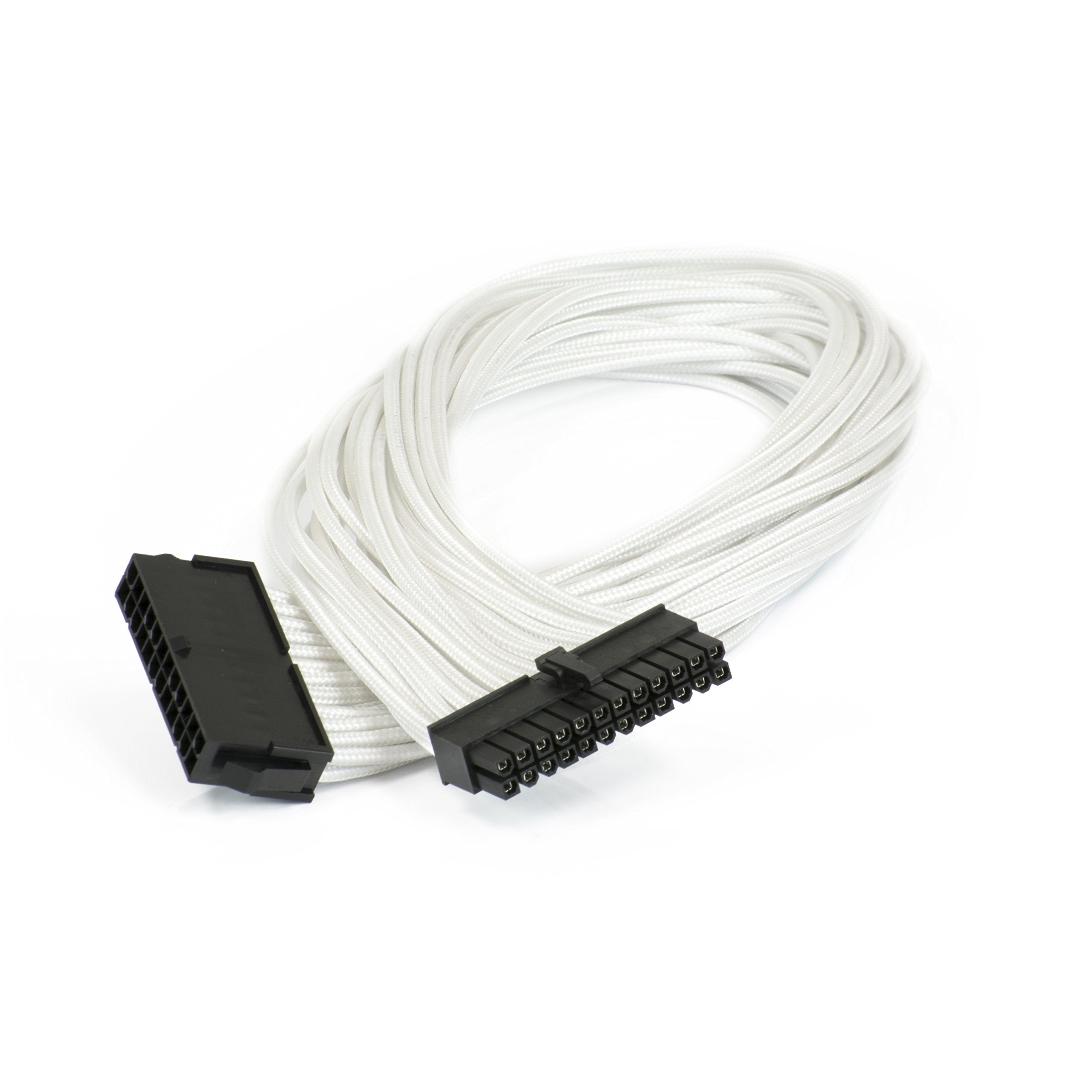 Phanteks 24 Pin M/B Premium Sleeved Extension Cable 19.68'' Length, White (Ph Cb24P_Wt)