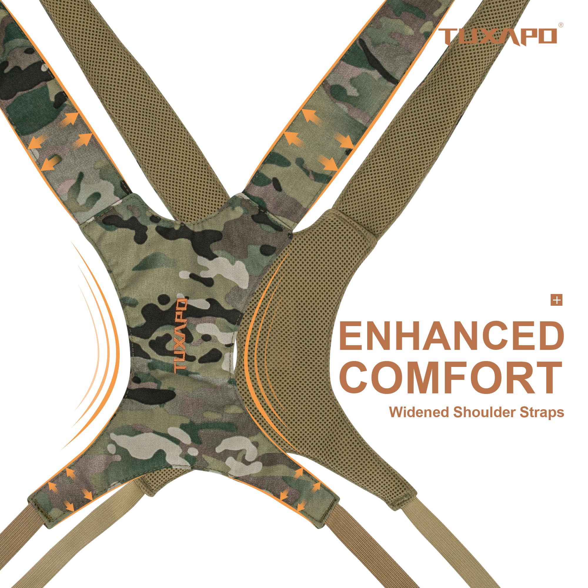 Tuxapo Binocular Harness Chest Pack With Rangefinder Pouch 2.0 New Bino Case For Hunting Hiking Shooting