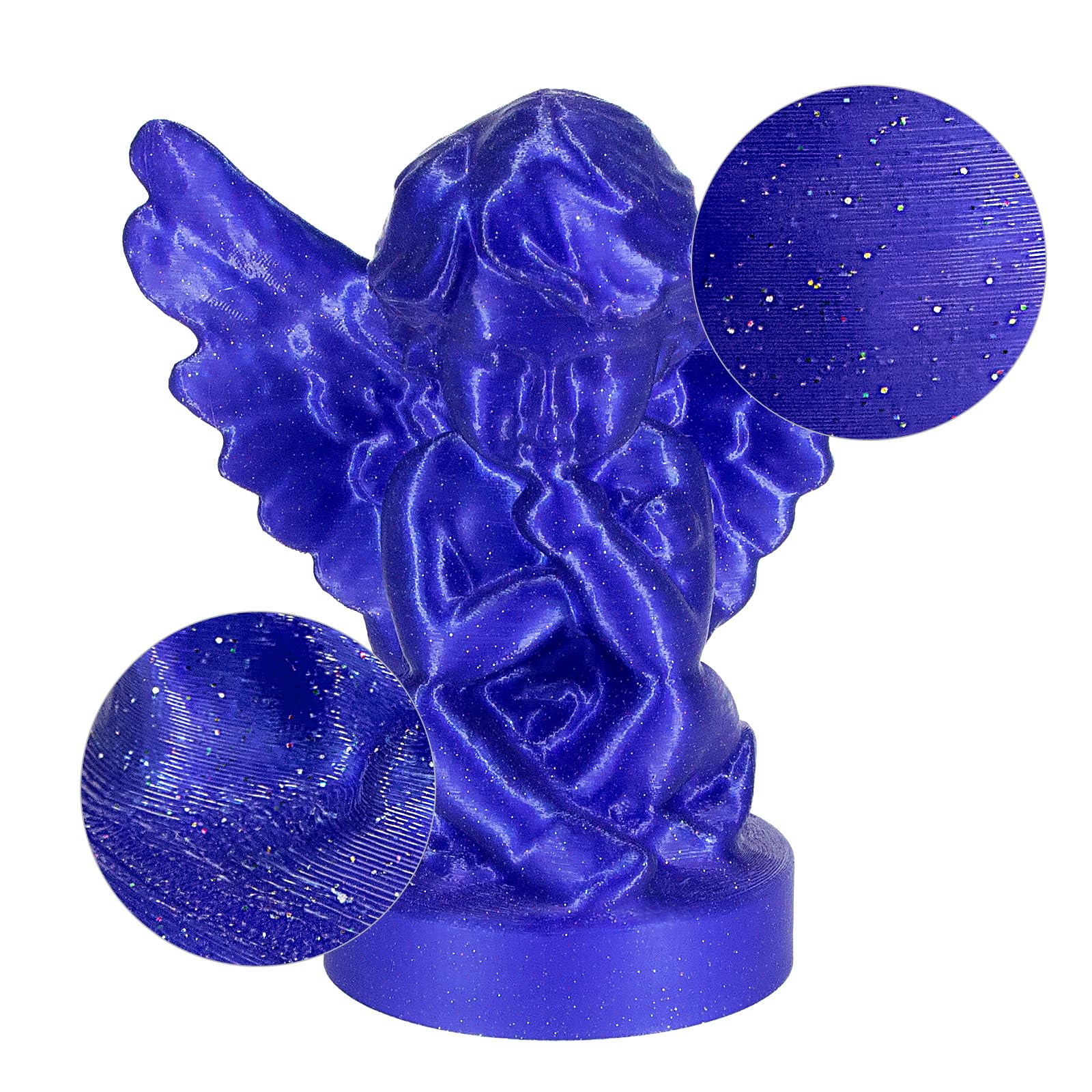 Isanmate 3D Printer Filament, Transparent Glitter Blue Pla Filament 1.75 Mm, 3D Printing Filament 1Kg/2.2Lb