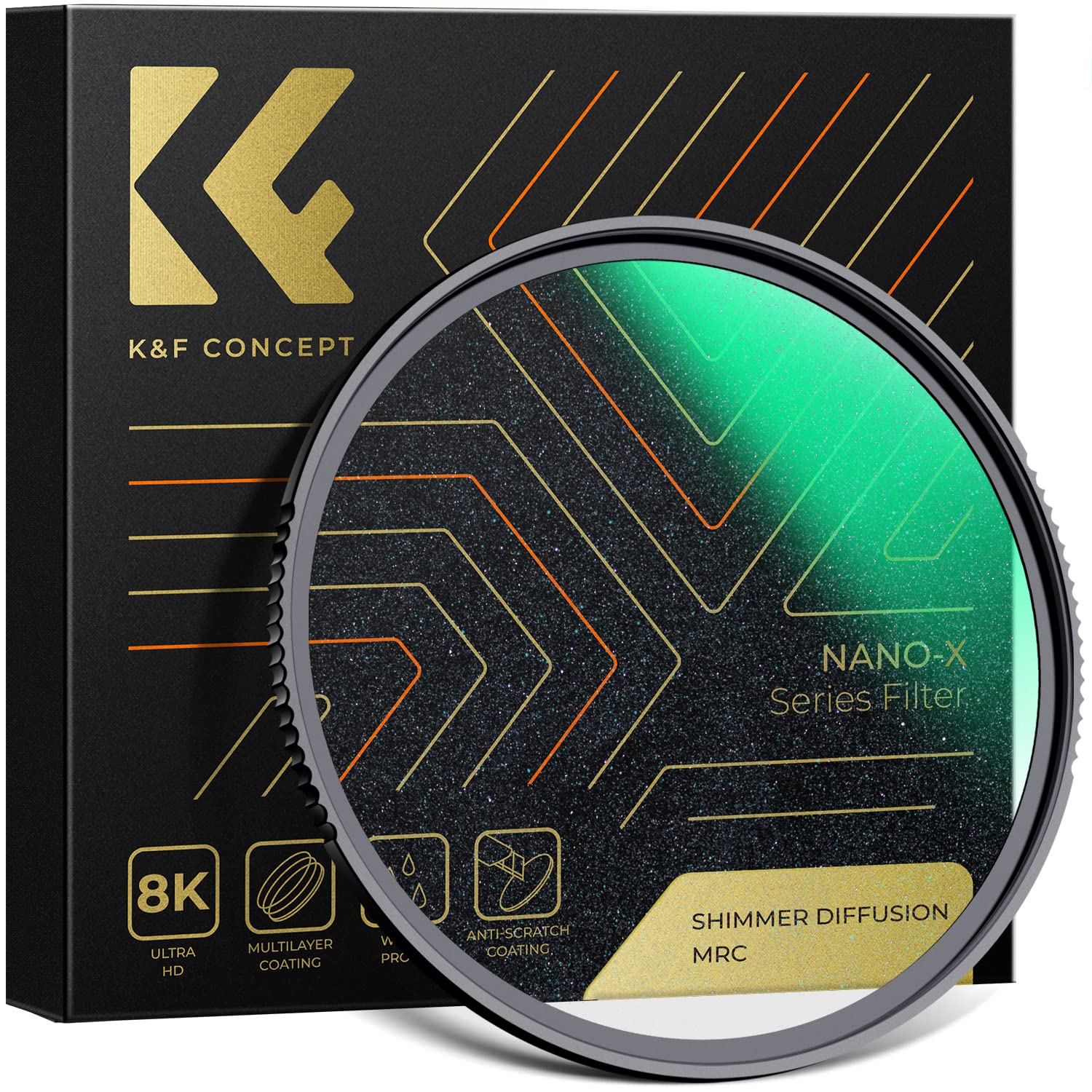 K&F Concept 82Mm Shimmer Diffusion 1 Filter Optical Glass Glimmer Effect Filter For Camera Lens Nano X Series