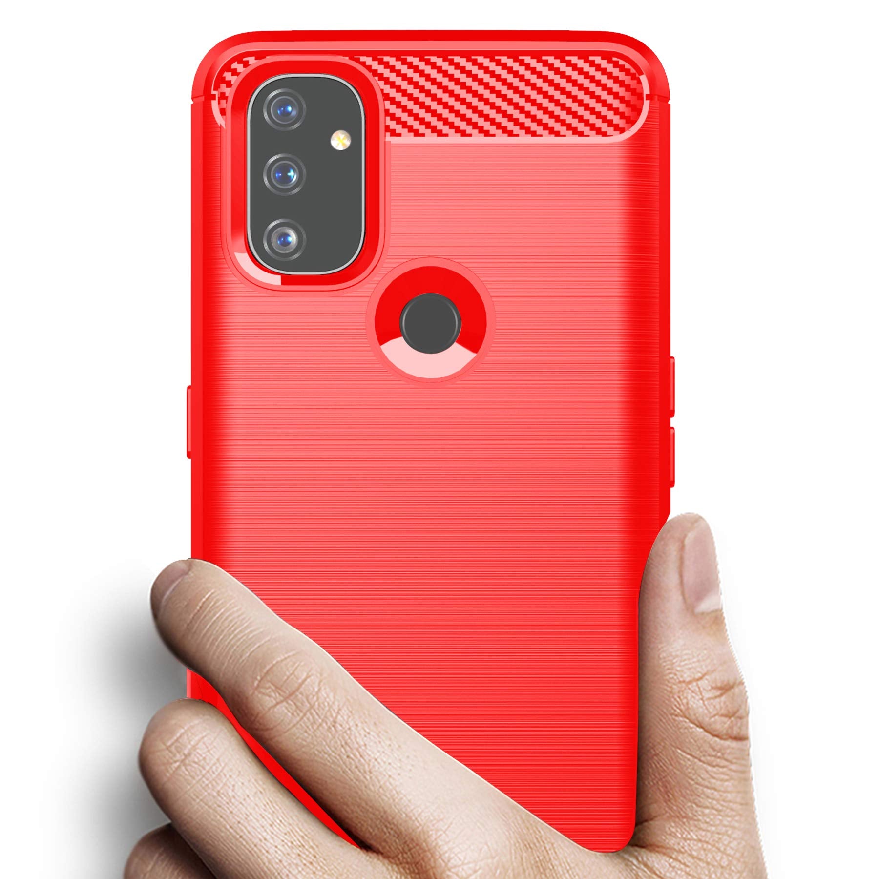 Osophter For Oneplus Nord N100 Case Shock Absorption Flexible Tpu Rubber Protective Cell Phone Cover For Oneplus Nord N100(Red)