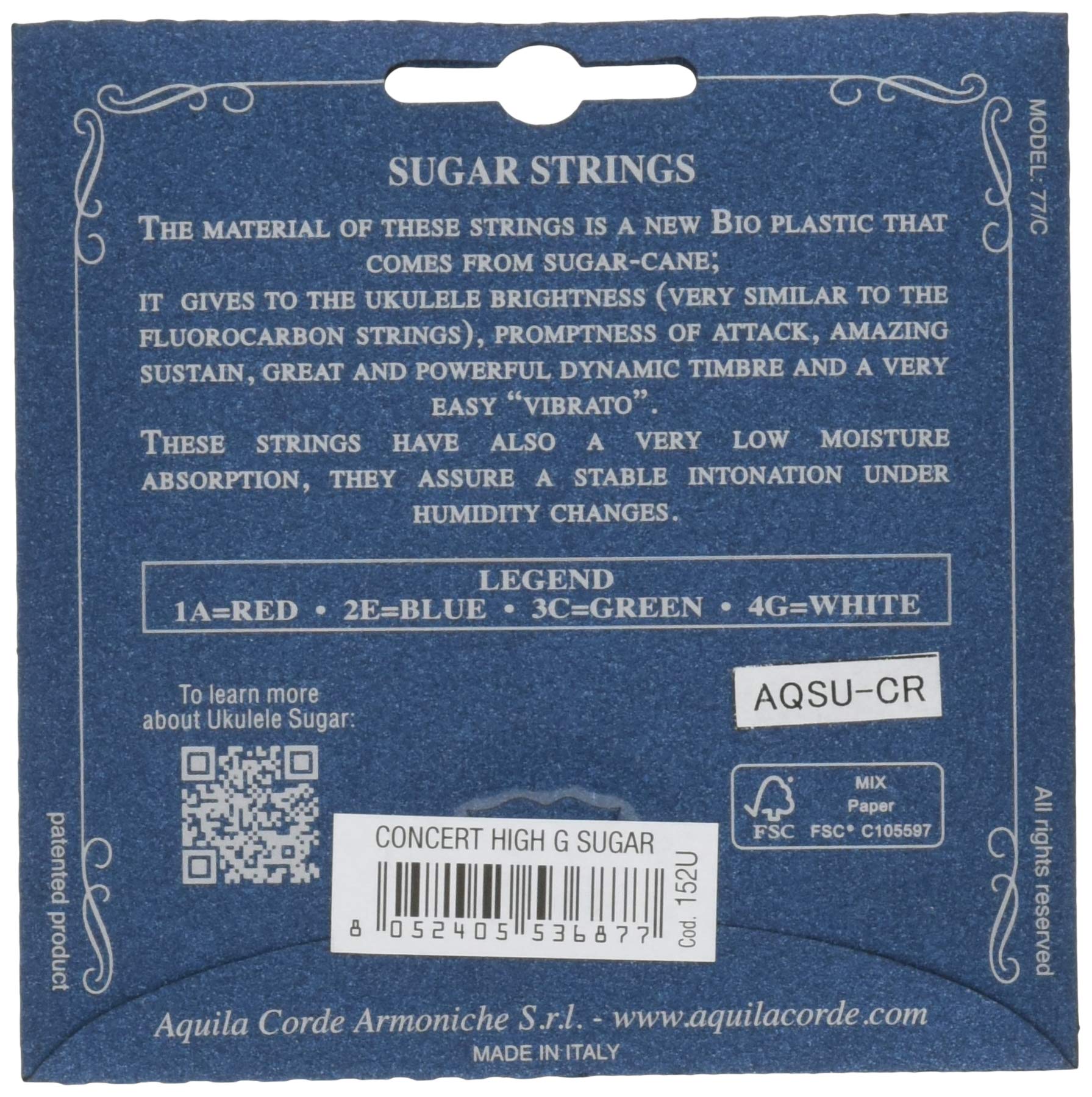 Aquila Sugar Series Aqsu-Cr 152U Concert Ukulele String Set String