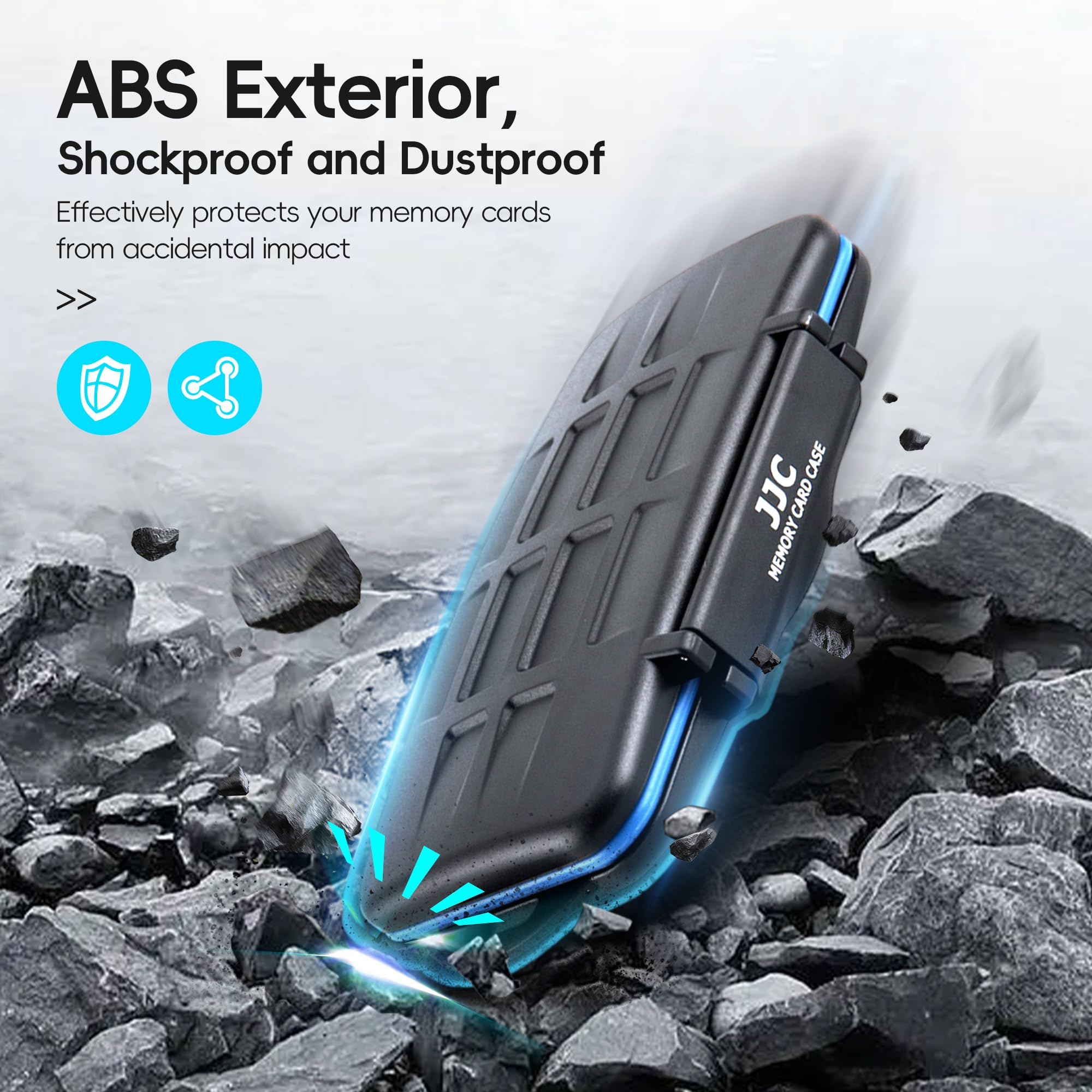 Jjc Sd Micro Sd Cf Tf Memory Card Case Holder Storage 6 Cf & 12 Sd & 18 Micro Sd Card,Water-Resistant And Shockproof