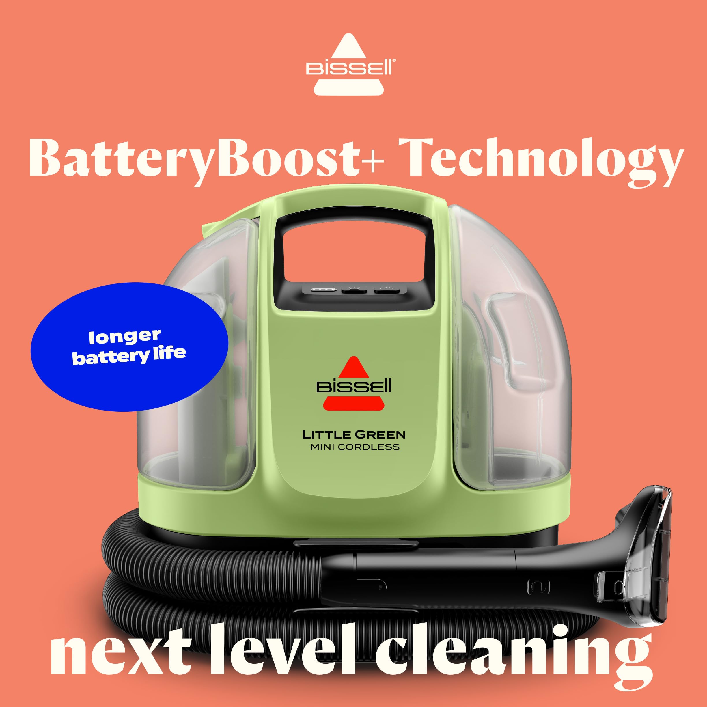 Bissell Little Green Mini Cordless Portable Carpet And Upholstery Deep Cleaner, Car/Auto Detailer, With Hydrorinse Self-Cleaning