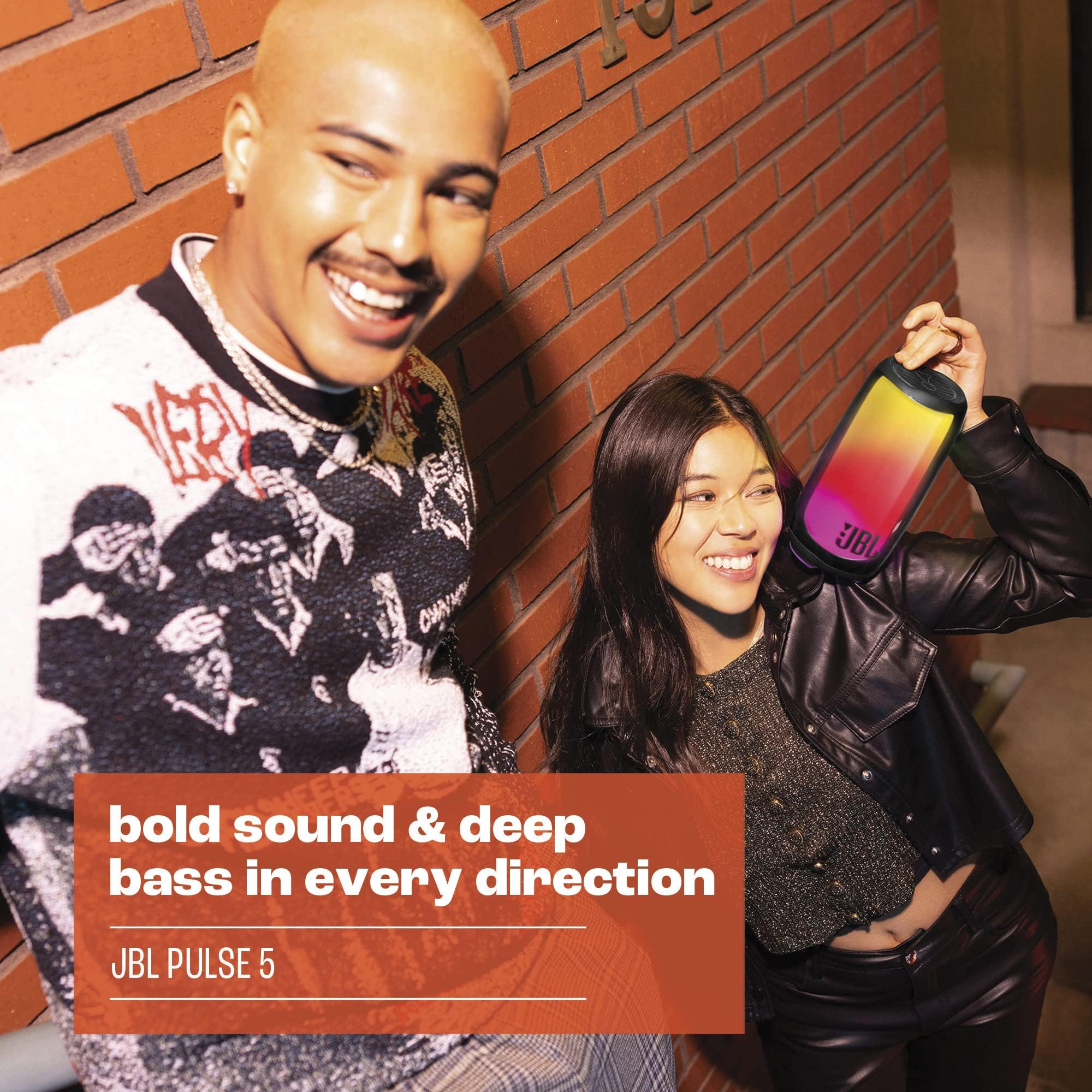 Jbl Pulse 5 - Portable Bluetooth Speaker With Dazzling Lights Original Pro Sound, Black