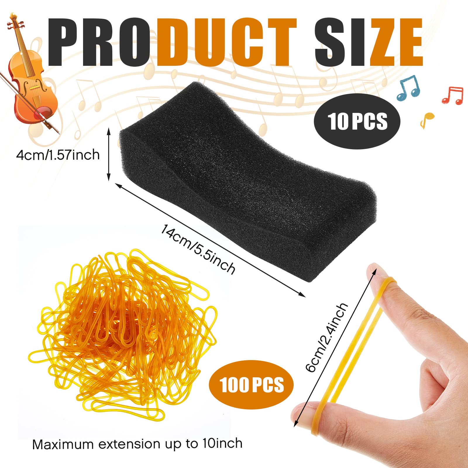 Yeshone 10 Pcs Children Violin Shoulder Rest Sponge Foam Violin Shoulder Pads Kids Soft Violin Sponge With Rubber Bands For Wedd