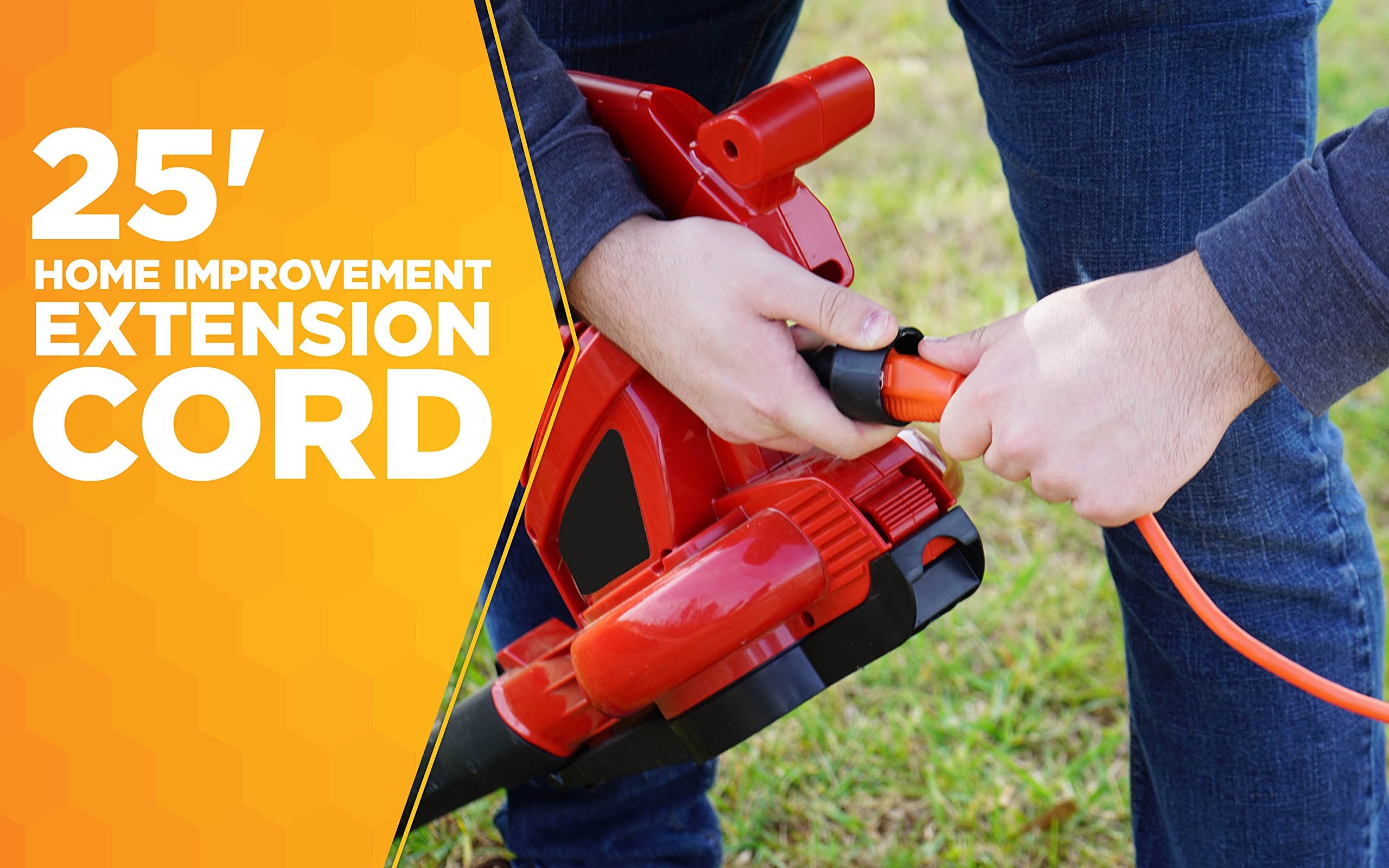 Woods Light Duty Extension Cord, 25Ft, 16 Gauge, 3 Conductor, General Purpose Extension Cord, Sjtw, Orange, 267