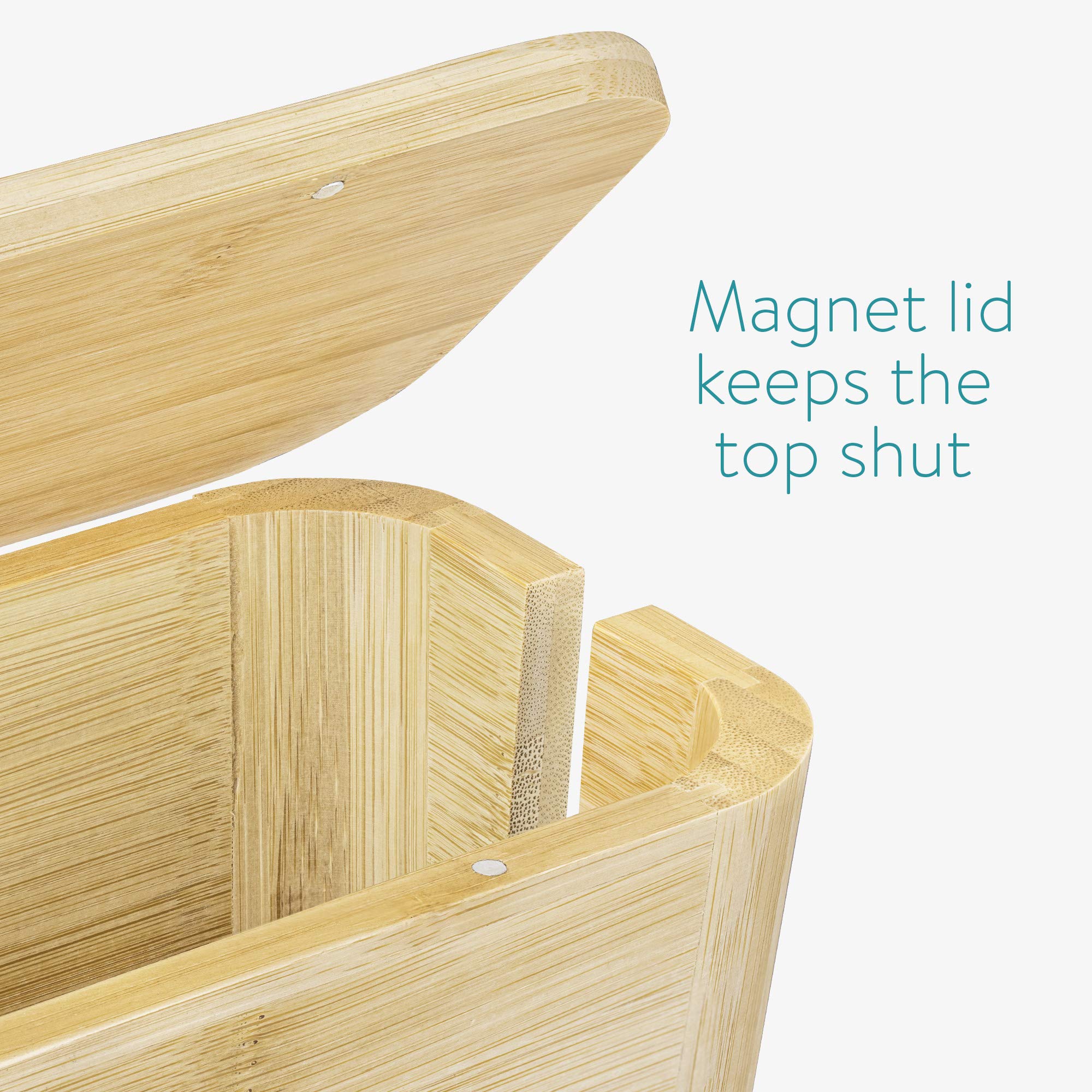 Navaris Cable Tidy Box   Bamboo Cable Storage Box Organizer For Wires, Cables, Extension Sockets, Chargers, Plugs, Tv, Network A