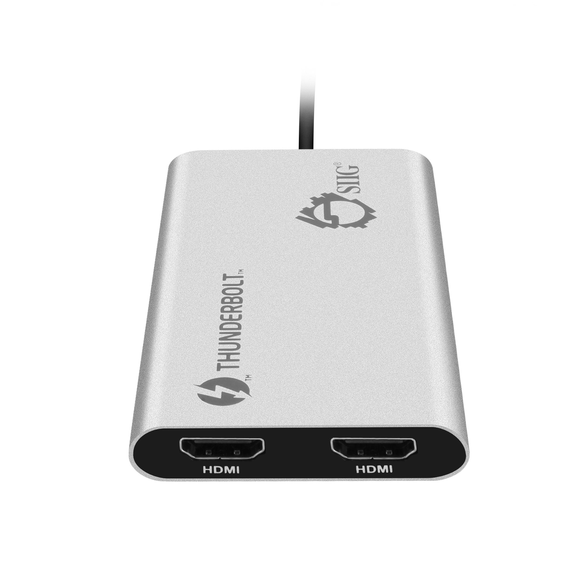 Siig Thunderbolt 3 To Dual Hdmi 2.0 Port Display Adapter At 4K 60Hz   Intel Thunderbolt 3 Certified   Windows/Macbook Pro/Chrome