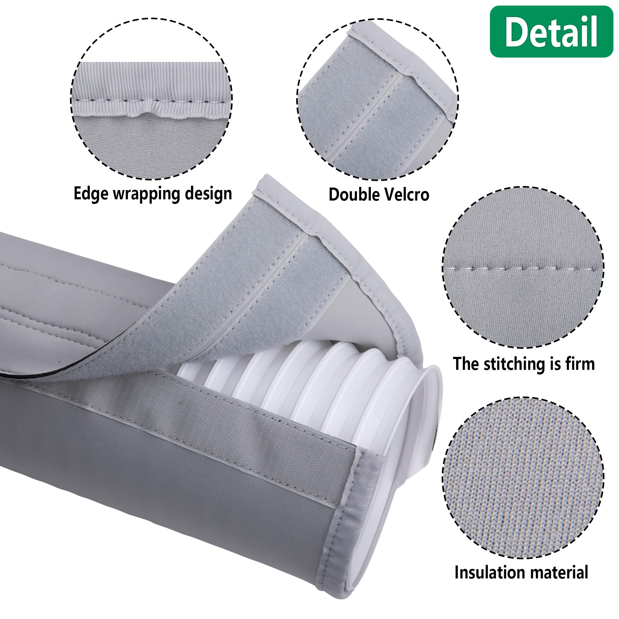 RunNico Portable AC Hose Cover - Insulated Duct Vent Sleeve for 5 & 5.9 Diameter Exhaust Hoses - Thick Air Conditioner Hose Wrap, 58L x 5