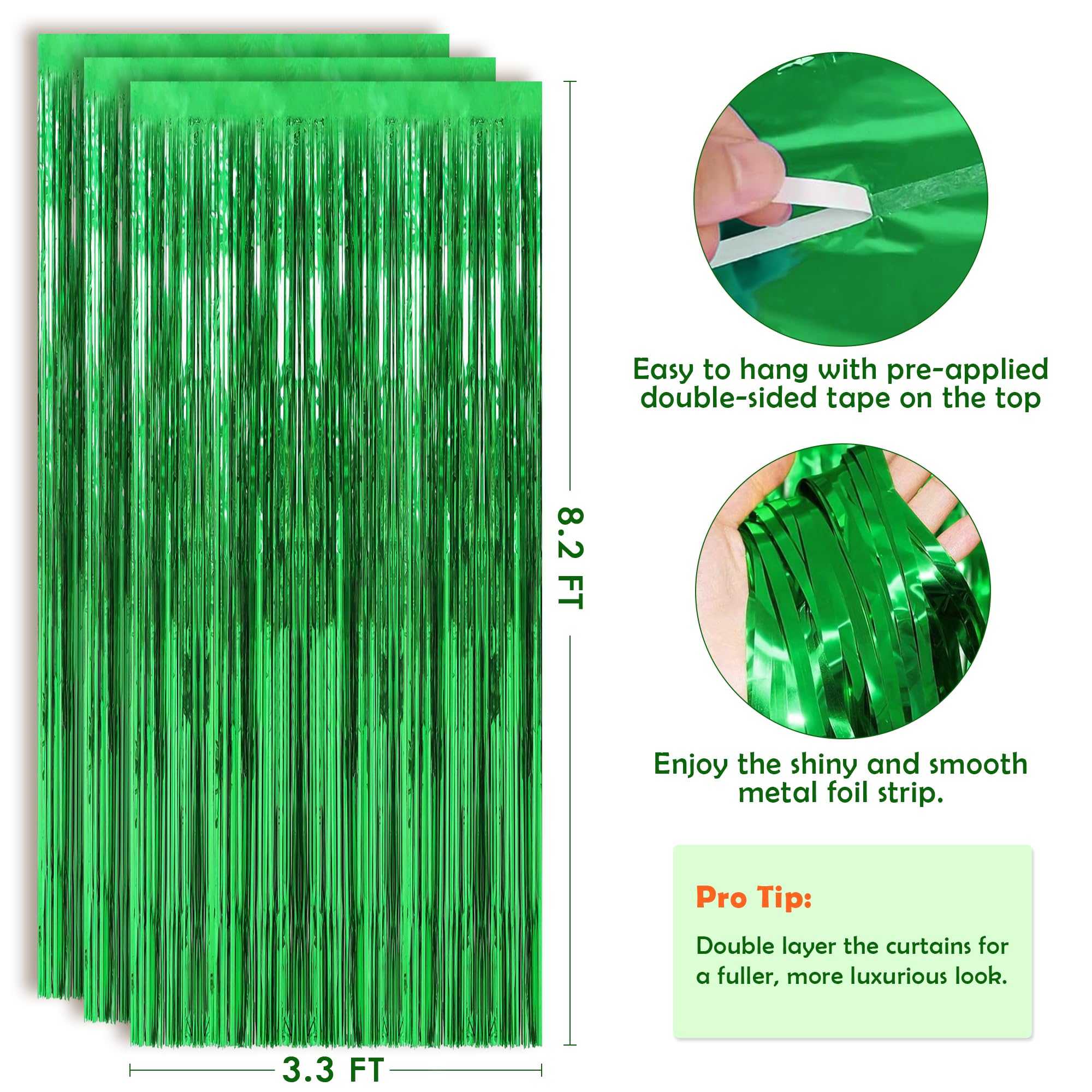 Ohome Green Party Backdrop Streamers   Green Party Decorations | Hawaiian Party Decorations | Green Birthday Decorations | Luau
