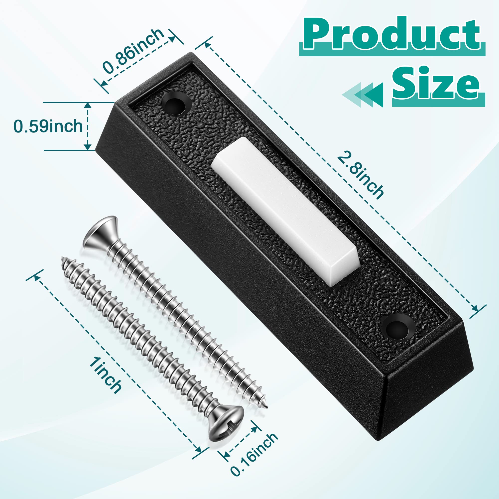 Saillong Led Lighted Doorbell Button Wired, Door Bell Ringer Push Buttons Replacement Garage Door Button Wall Mount Door Chime O