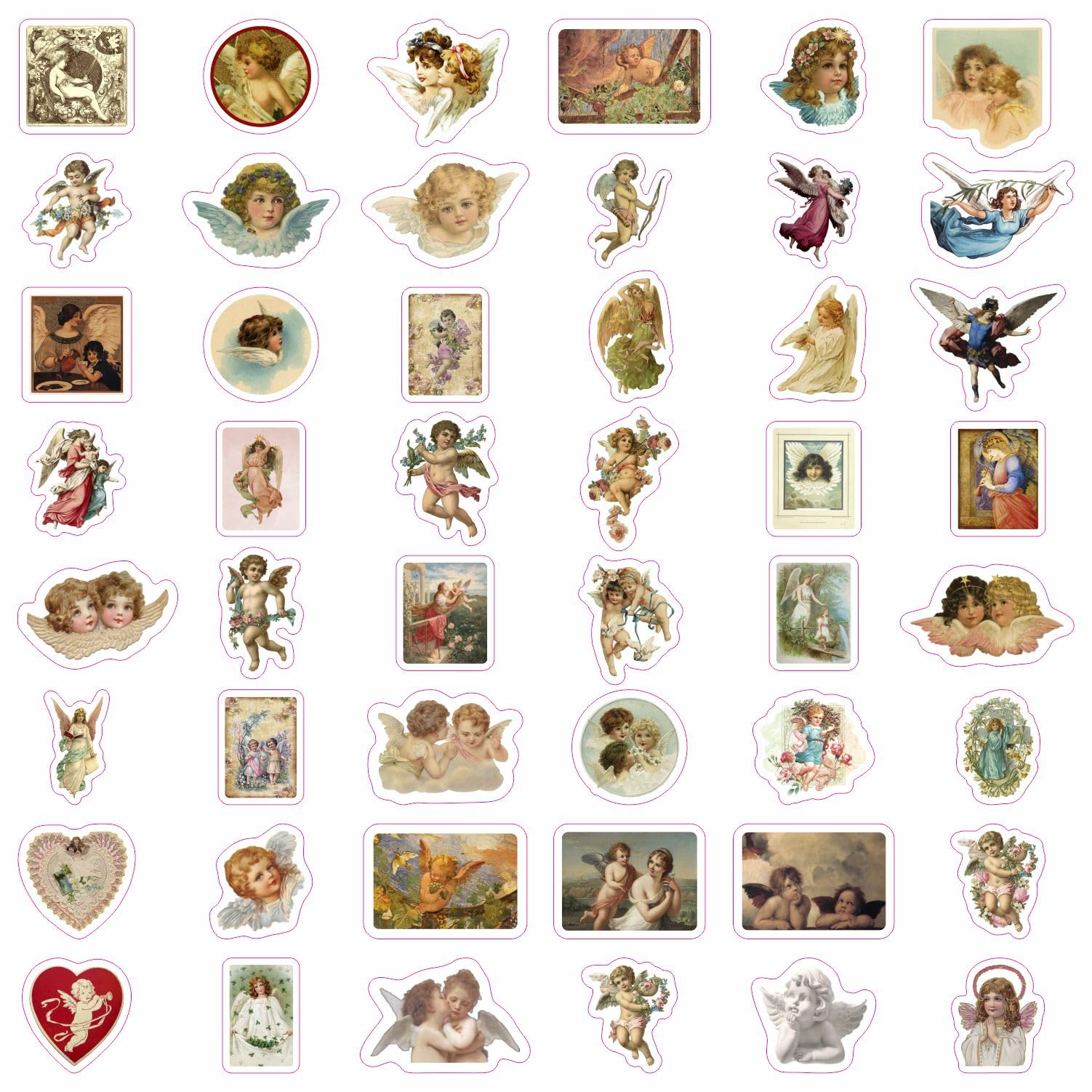 100Pcs Angel Stickers Vintage   Angel Decals For Laptop, Scrapbooking, Crafts, Envelopes   Angel Gifts For Women Friendship, Gra