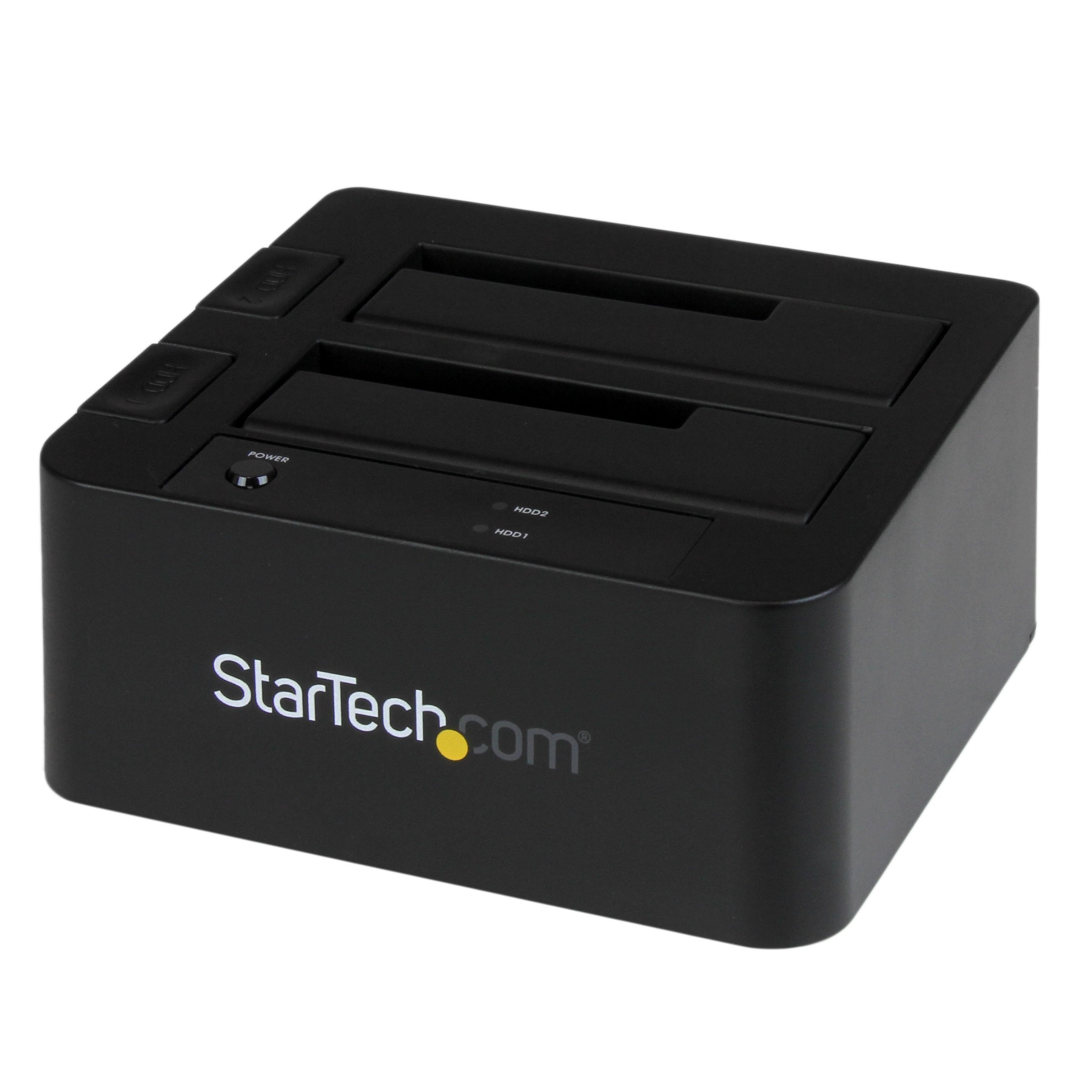 StarTech.com Dual-Bay USB 3.0 / eSATA to SATA Hard Drive Docking Station, External 2.5/3.5 SATA I/II/III, SSD/HDD Docking Statio