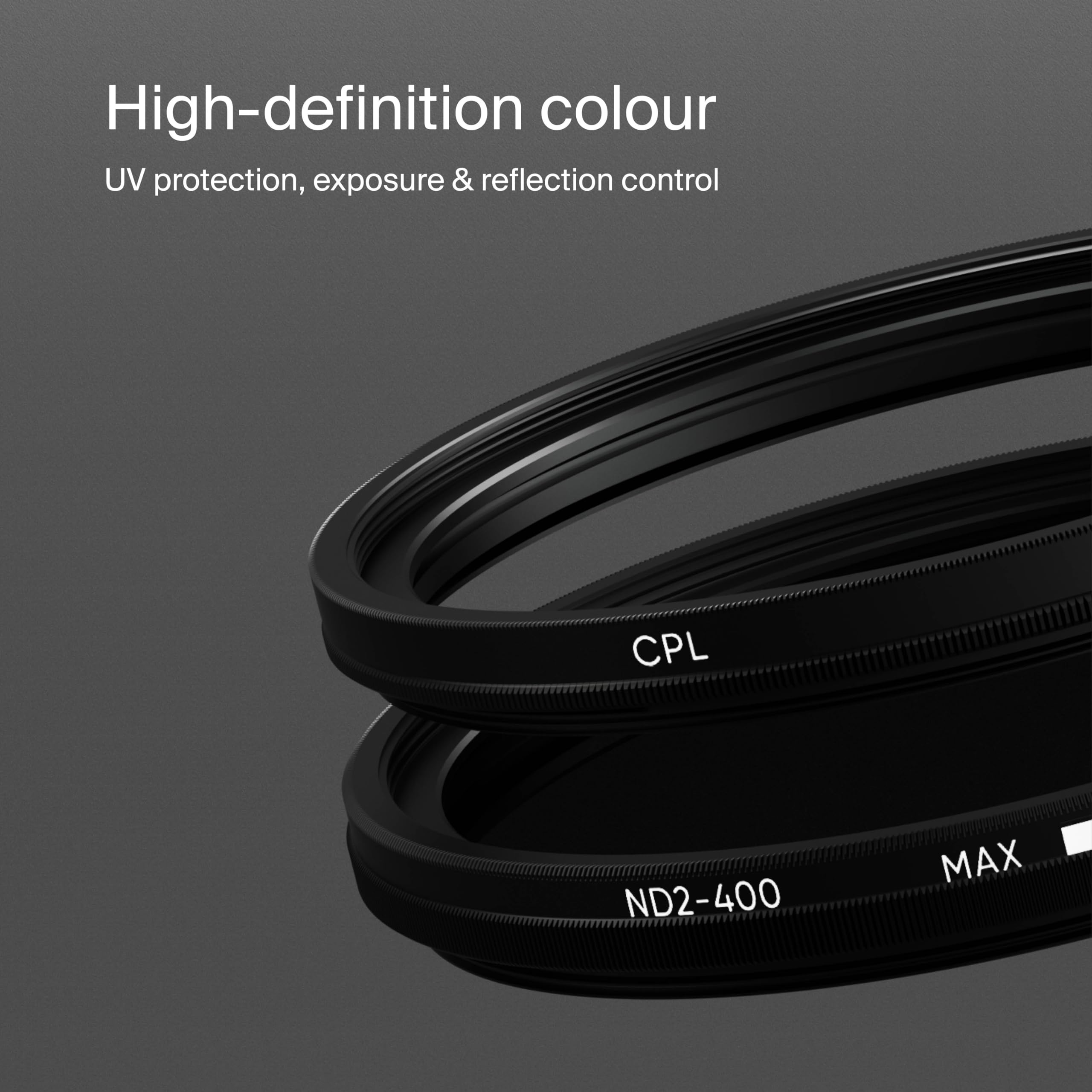 Urth 43Mm 3 In 1 Lens Filter Kit   Uv, Circular Polarizing (Cpl), Variable Neutral Density Nd2 400 Multi Coated Optical Glass, U