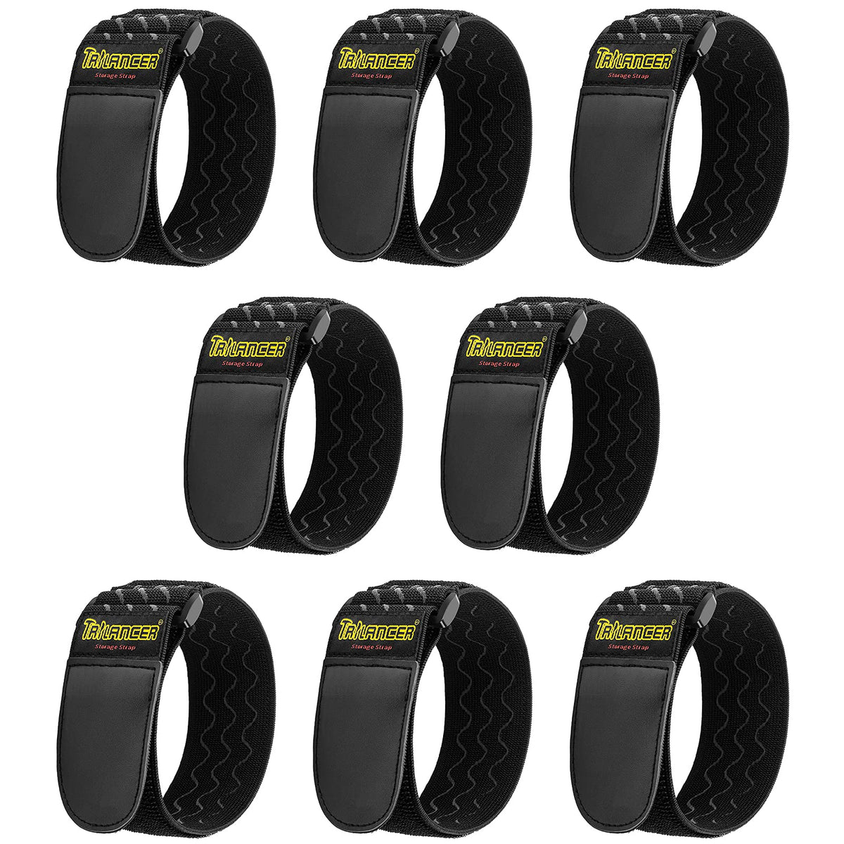 Trilancer Elastic Cinch Straps With Anti Slip Strips, 12 X 2(8 Pack) Heavy Duty Multipurpose Hook And Loop Straps For Extension