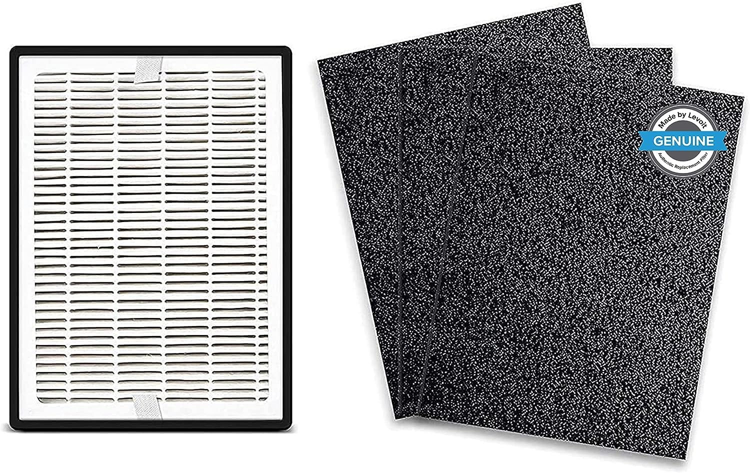 LEVOIT LVH126 Air Purifier Replacement Filter, HighEfficiency Activated Carbon, 3 Extra PreFilters, LVH126RF, Black