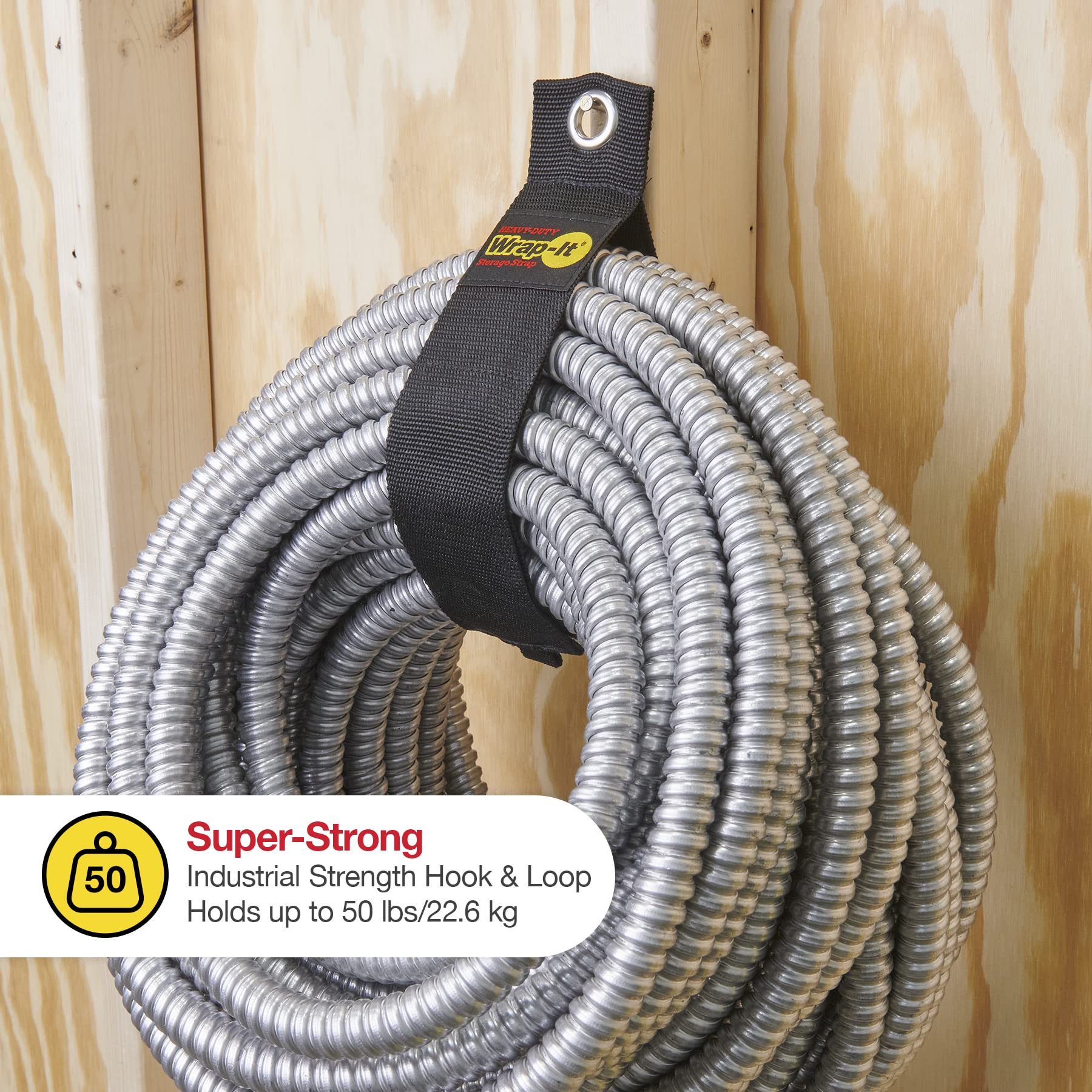 Heavy Duty Wrap It Storage Straps, 28 Inch (2 Pack)   Hook And Loop Garden Hose Hanger, Pool Hose Storage Organizer For Cords, H