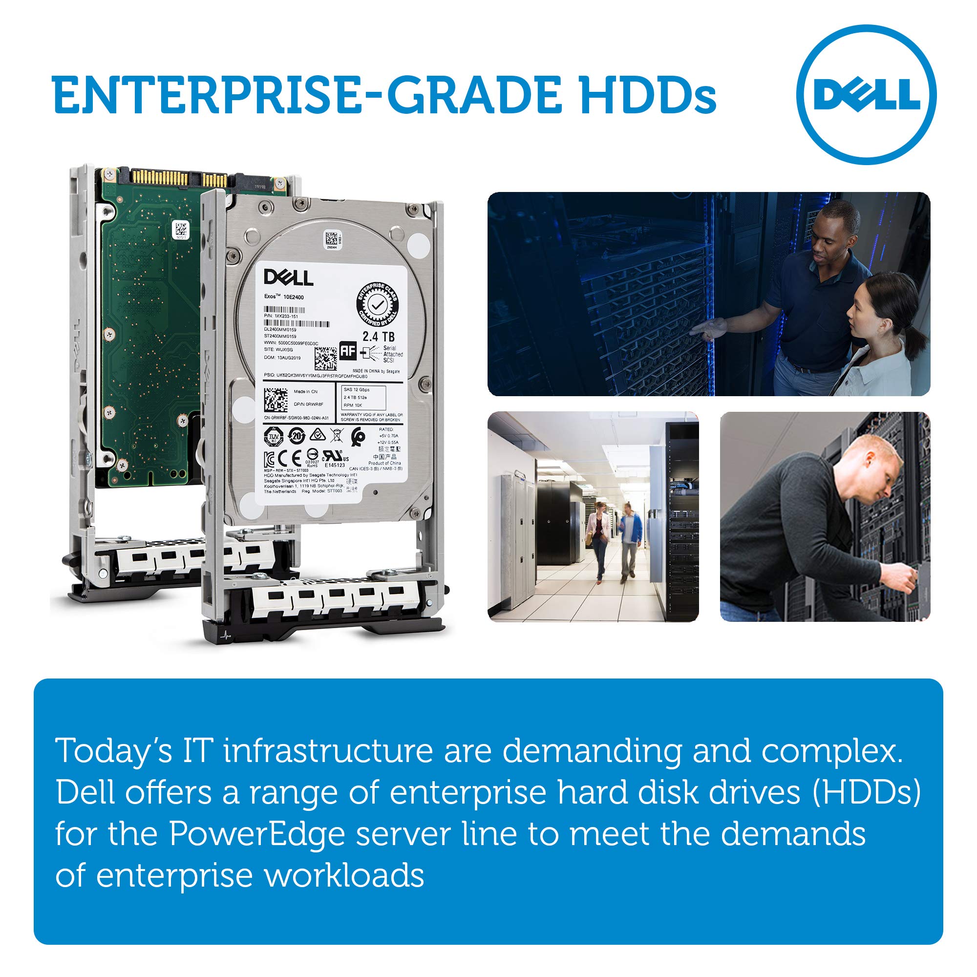 Dell 400 AUQX 2.4TB 10K SAS 2.5 Inch PowerEdge Enterprise Hard Drive in 13G Tray Bundle with Compatily Screwdriver Compatible with 400 AVBX W9MNK R720 R730 R630