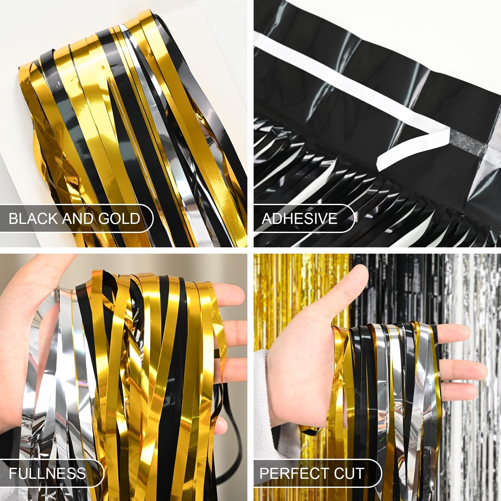 Spider Birthday Party Decoration, 2 Packs Of 3.3X6.6 Ft Black Red And Blue Tinsel Foil Fringe Curtains Photo Booth Prop Tinsel S