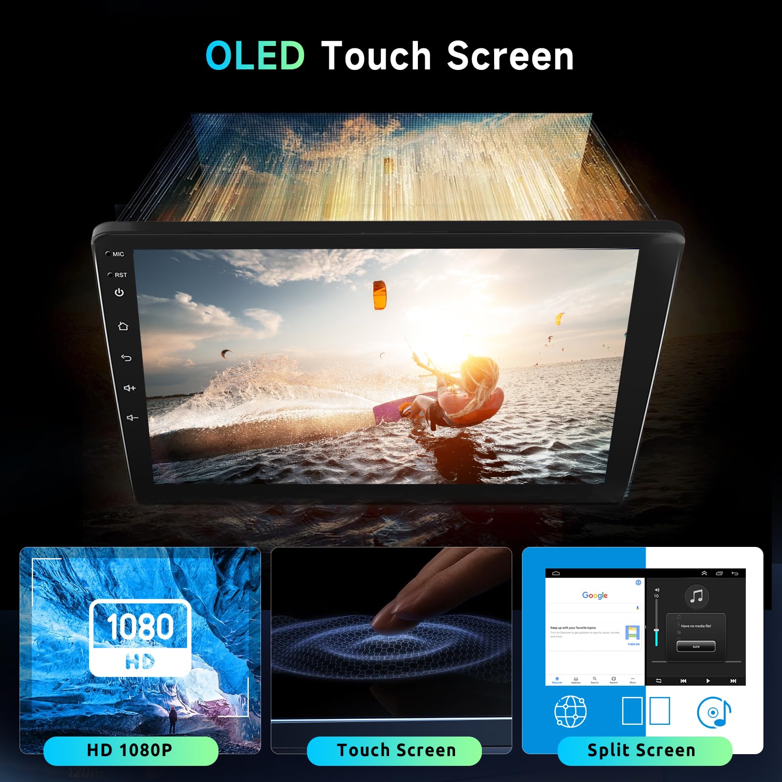 Podofo 8 Core 8+128G Android Car Radio Stereo For Honda Civic 2006 2011 With Wireless Carplay Android Auto, 10.1' Qled Touch Screen, Wifi/4G, Gps, Dsp/Hi Res, Am/Fm, Bluetooth 5.0, Backup Camera