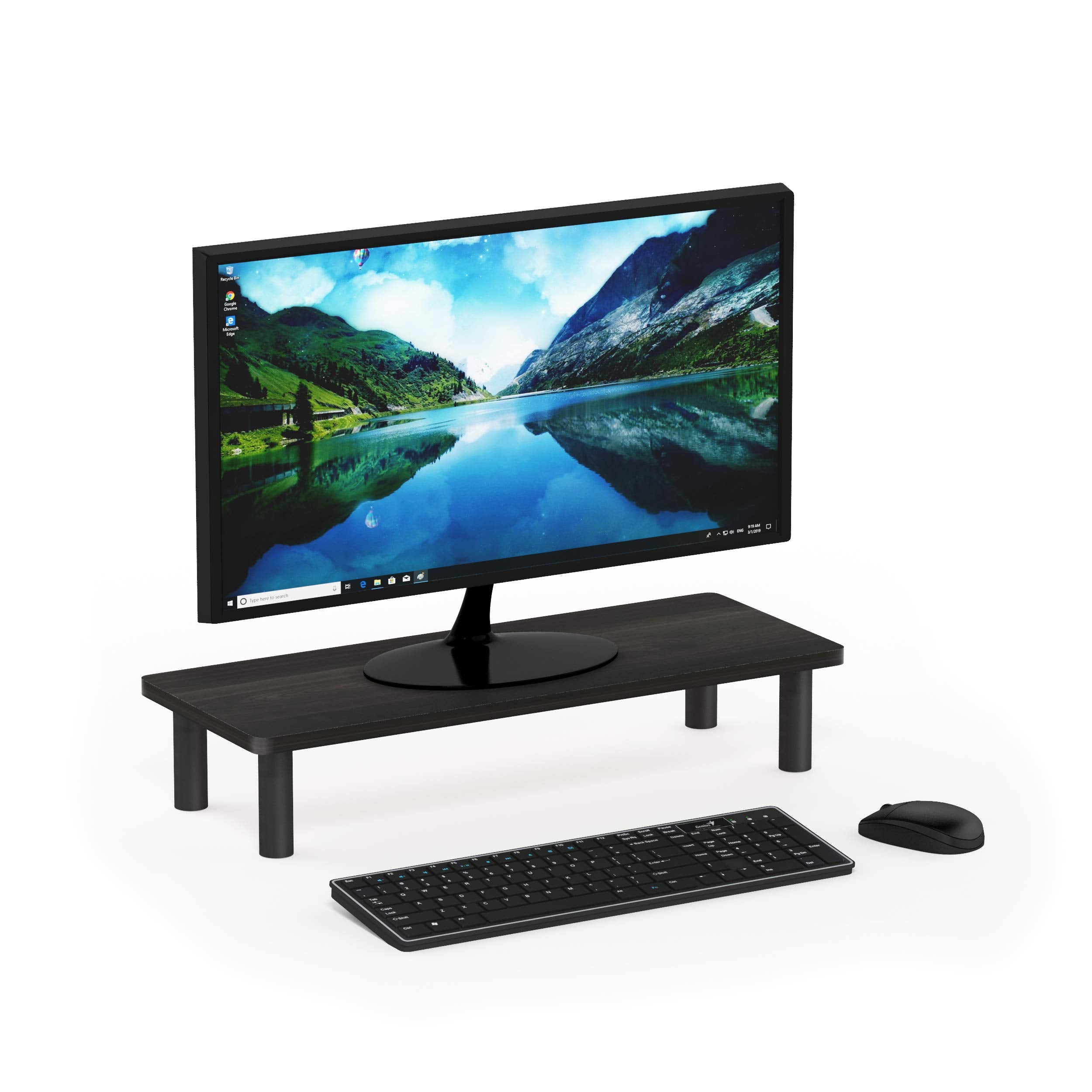 Furinno Turn-N-Tube Monitor Riser Stand, Espresso/Black