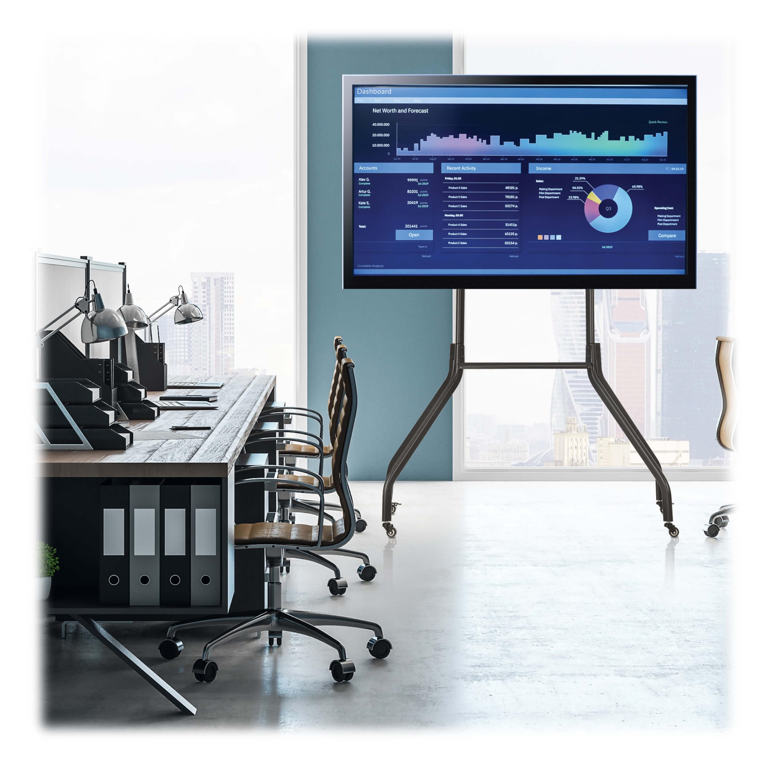 Rolling Tv Cart 55''85'' Dsply