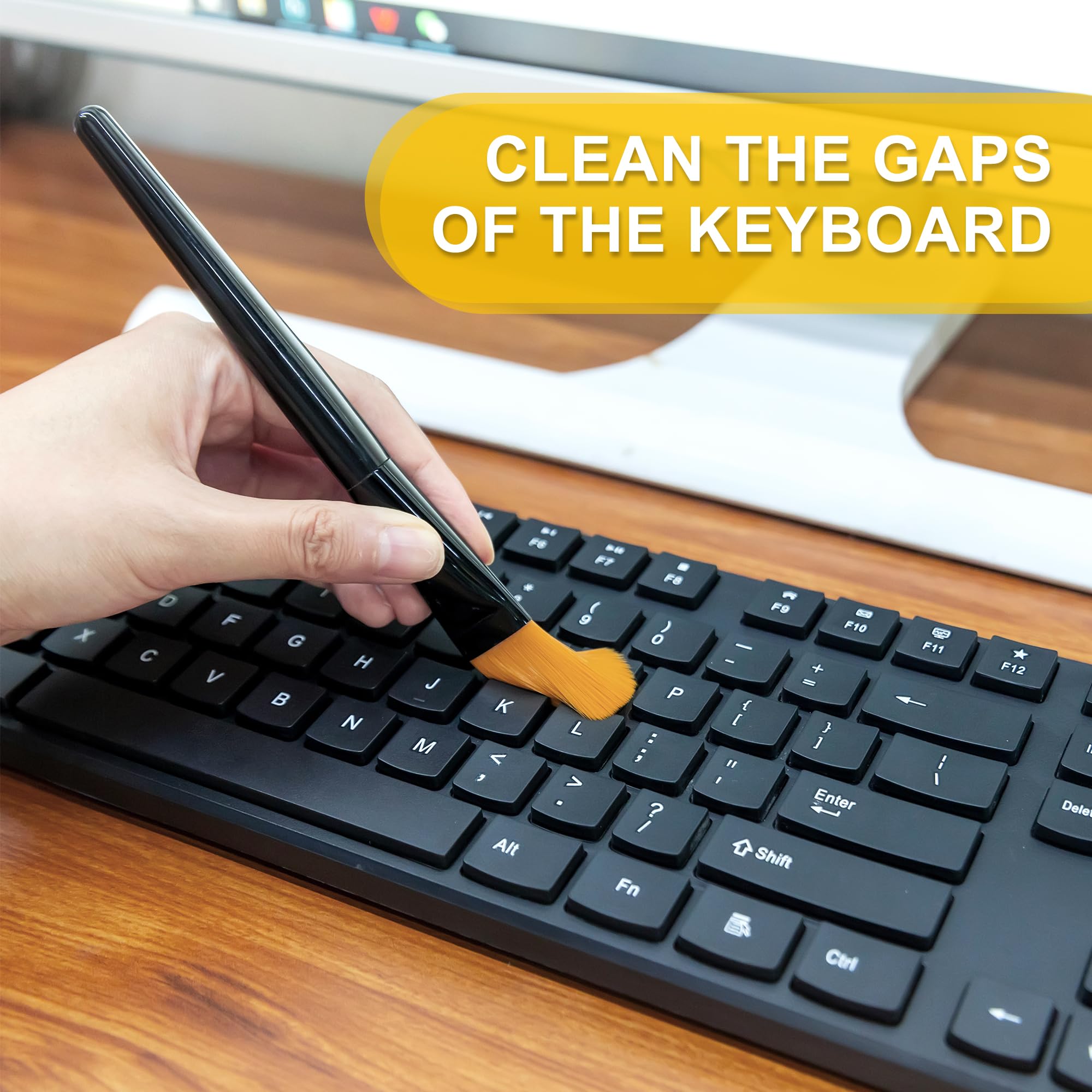 Computer Pc Keyboard Laptop Electronics Camera Small Cleaning Brush Kit (Black, Set Of 7)