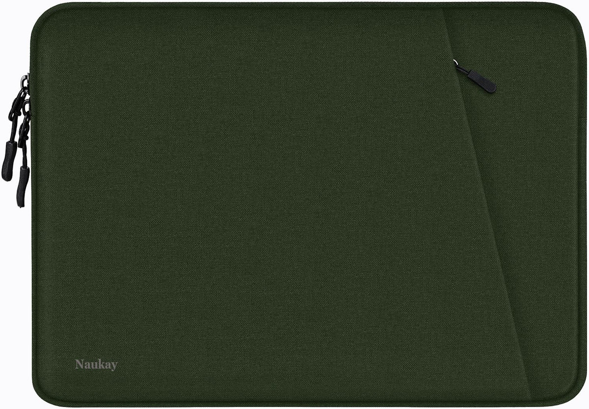 Laptop Sleeve Case 13.3 inch, Shockproof Protective Computer Cover with Accessories Pocket, Laptop Bag Compatible with MacBook Air/Pro 13-13.3 inch, Compatible for MacBook Pro 14 inch, ArmyGreen