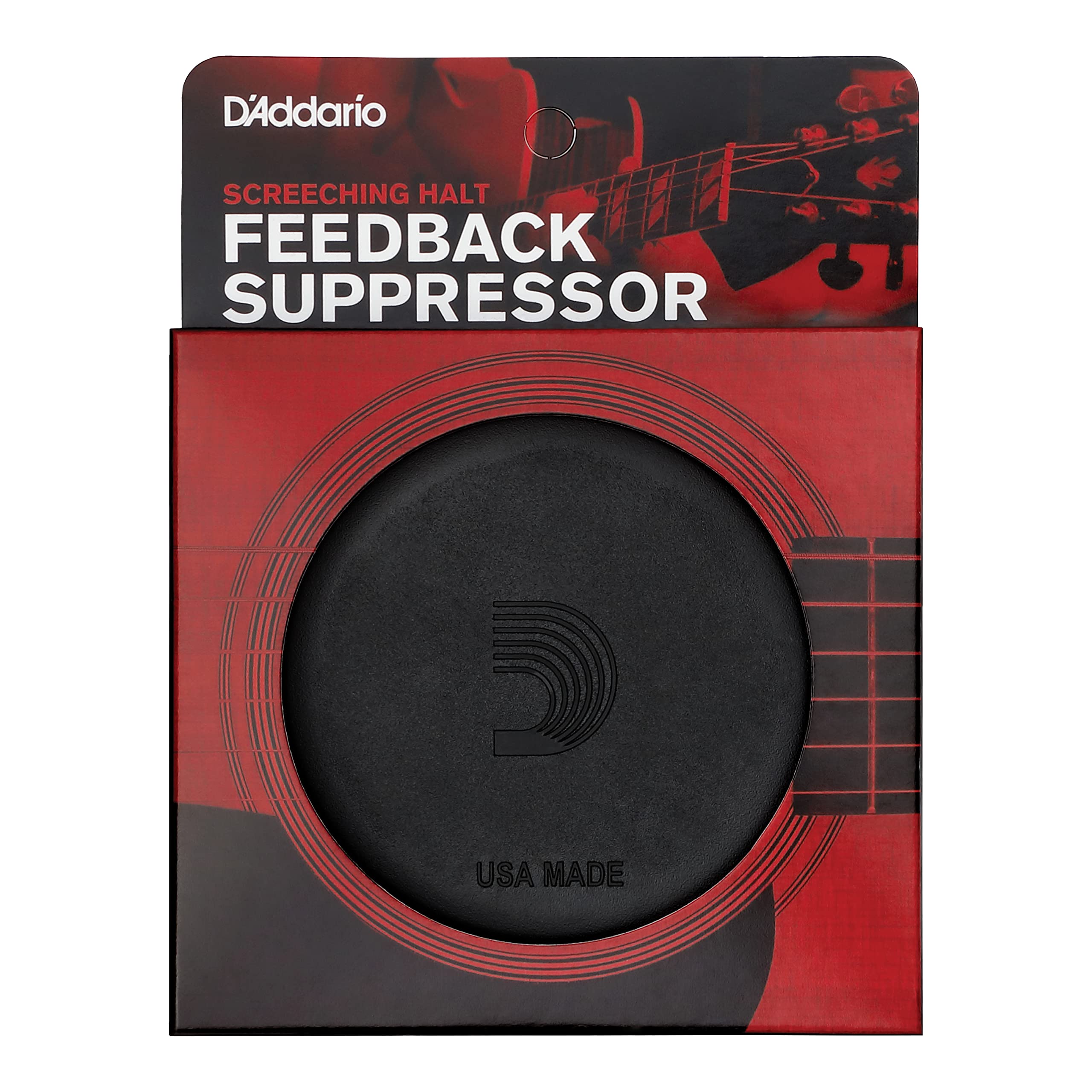 Daddario Accessories Screeching Halt Acoustic Guitar Soundhole Cover   Acoustic Guitar Accessories   Eliminates Feedback,Black