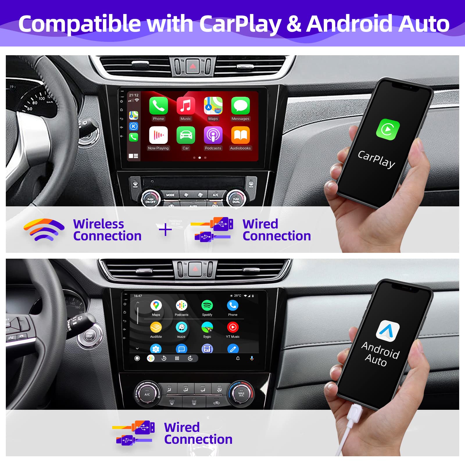 Cgogc Android 11 Car Radio Compatible With Android Auto Wireless Carplay For Nissan Rogue X Trail Qashqai 2014 2018 8Core 1280X7