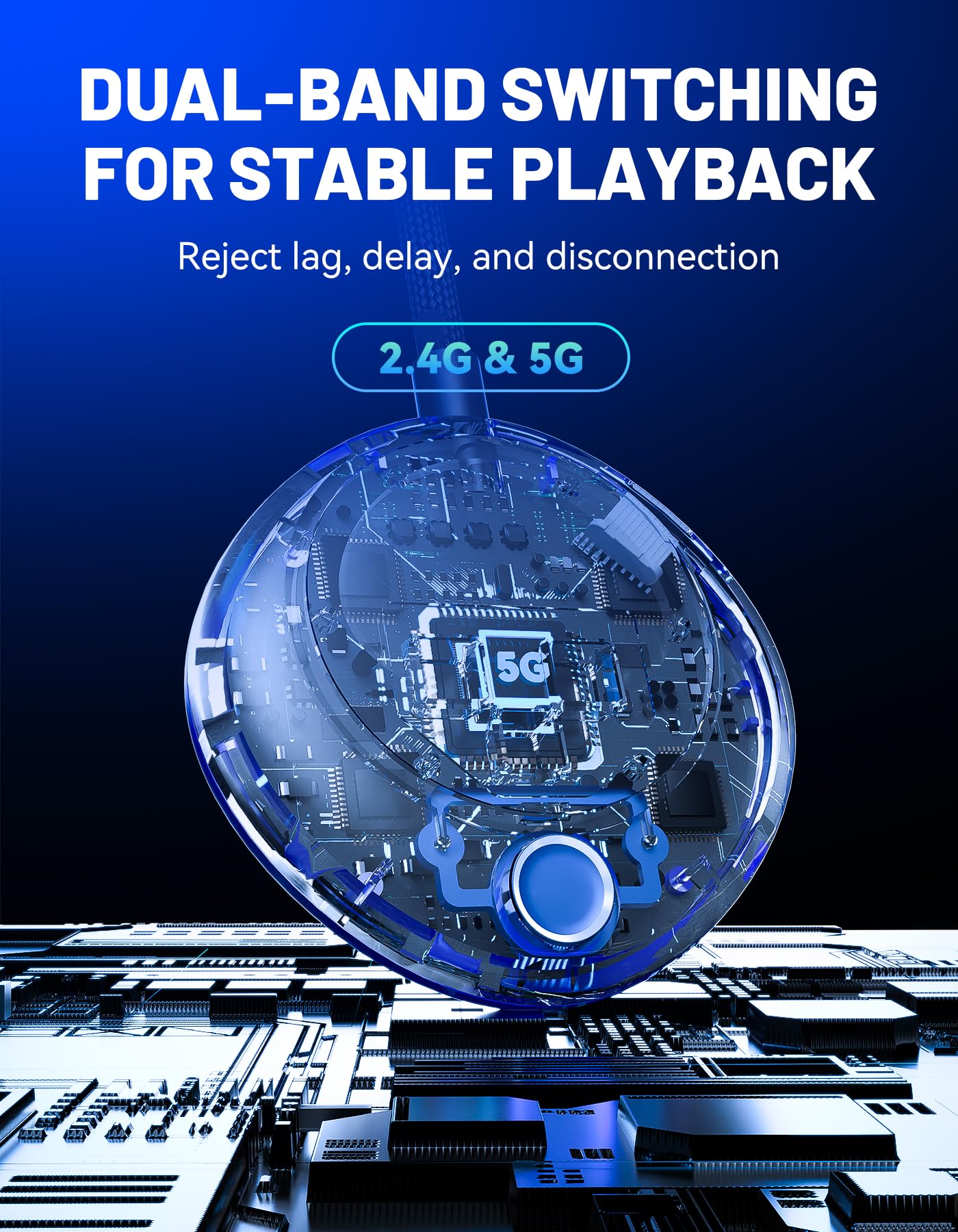 Tpufo Wireless Hdmi Transmitter And Receiver, 4K Decode 1080P Output, 2.4G/5G Plug & Play, Wireless Hdmi For Streaming Video/Aud