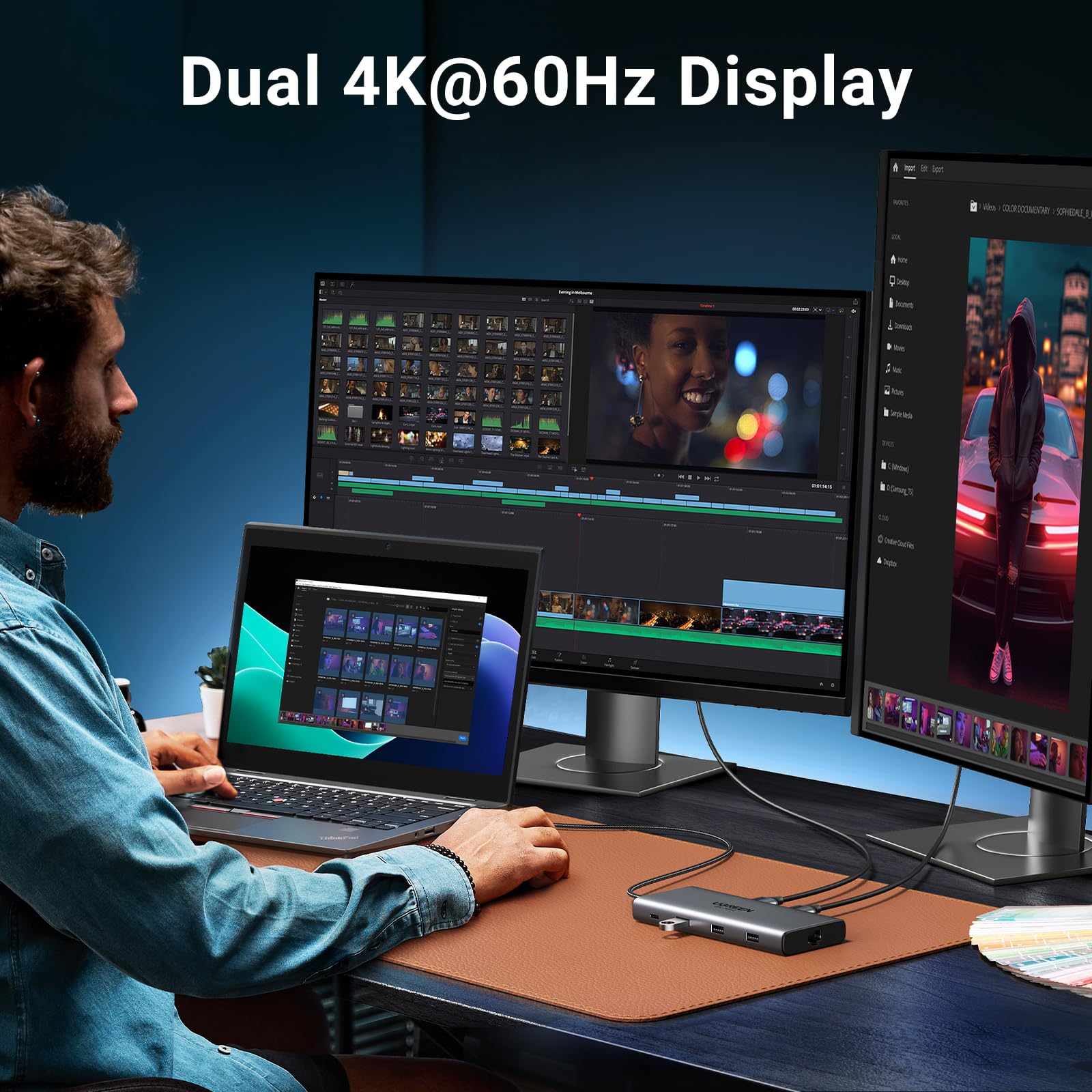 Ugreen Revodok Pro 210 Docking Station 10 In 1 Usb C Dock Dual Hdmi 4K@60Hz Single 8K@30Hz 100W Pd 5Gbps Usb C And Usb A Data Po