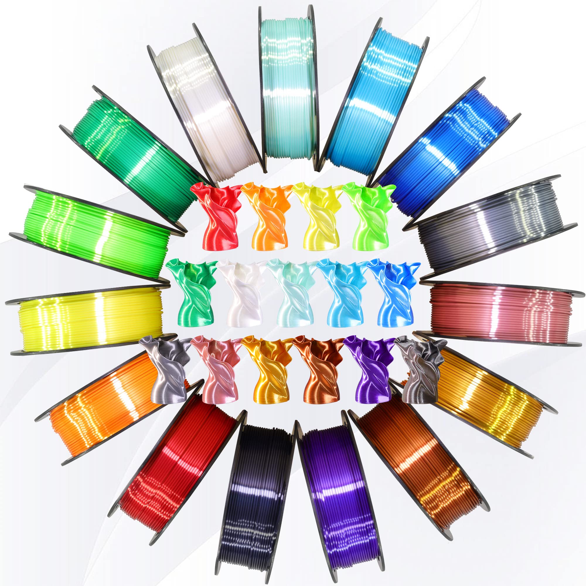 Mika3D 1.75Mm Silk Metallic Silver Shiny Pla 3D Printing Filament, 1Kg 2.2Lbs 3D Printing Material With High Diameter Accuracy,