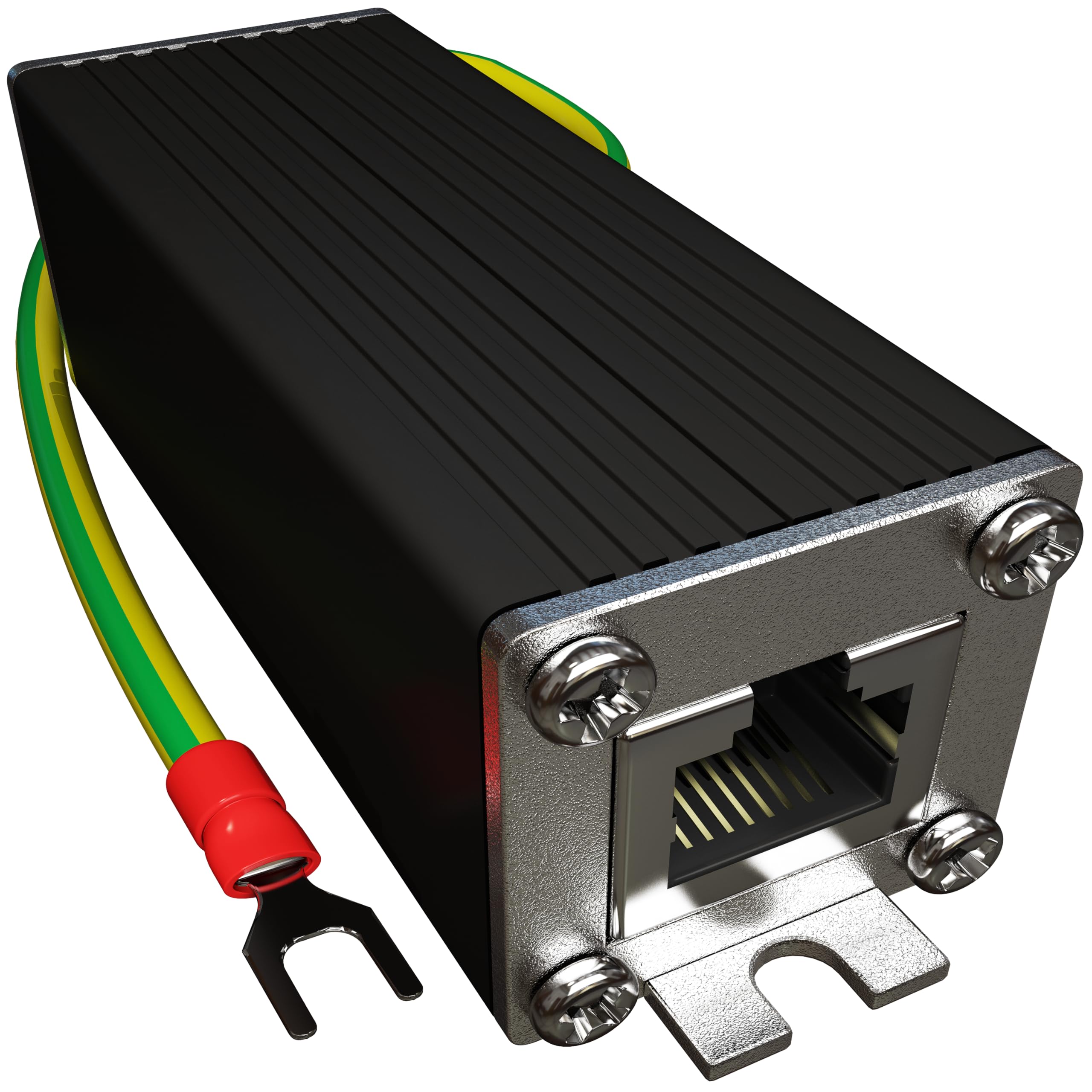 Ethernet Surge Protector / 2.5 Gigabit PoE++ 150W / Gas Discharge Tube + Silicon Avalanche Diode/Mounting Ears/Shielded RJ45 Lig