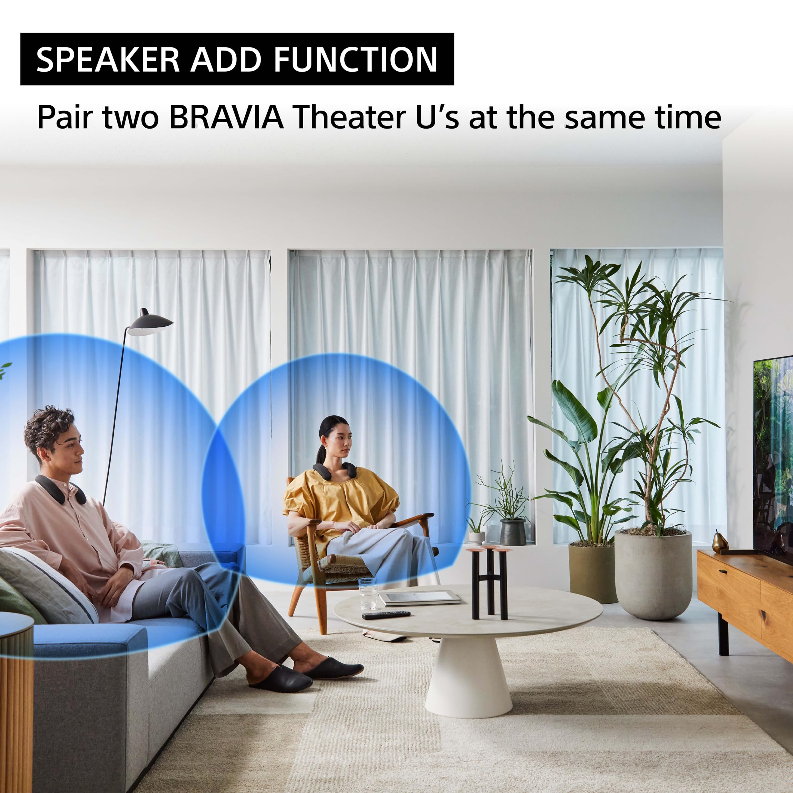 Sony BRAVIA Theater U Wireless Wearable TV Speaker with Bluetooth, Personalized Home Theater Audio, Gaming Compatibility, Built in mic, 12 Hour Battery Life, IPX4 Splash Resistant (HT AN7)