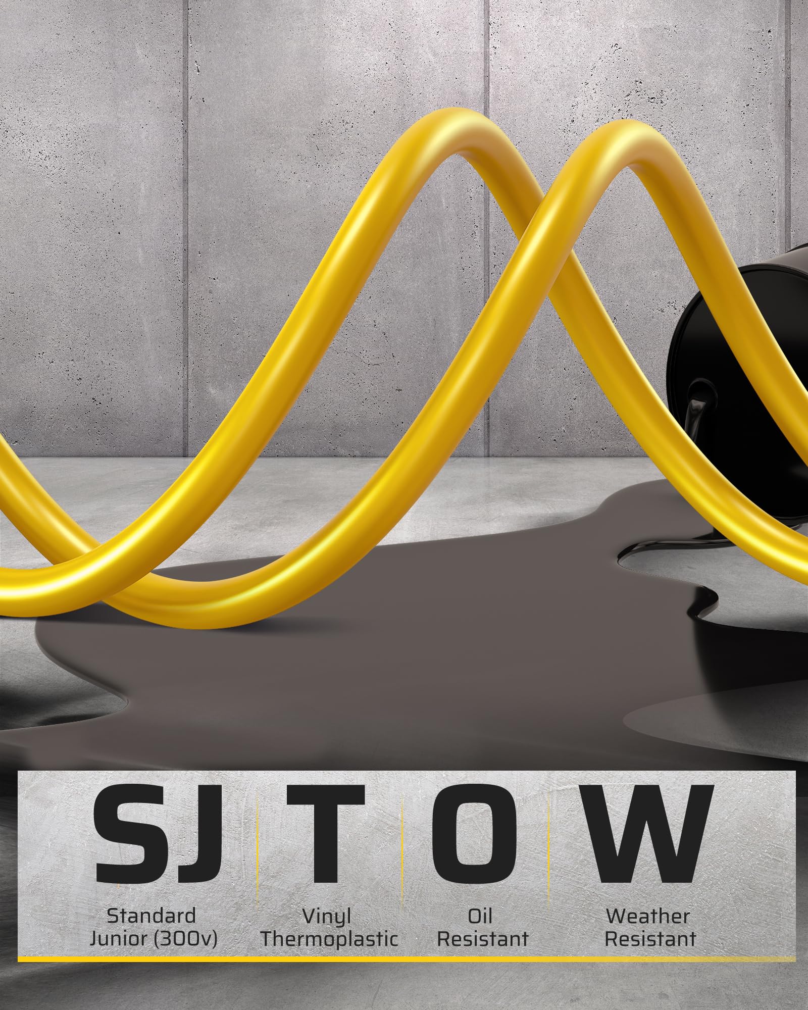 Dewenwils Retractable Cord Reel, 60Ft Heavy Duty Extension Cord, 12Awg/3C Sjtow, 3 Grounded Outlets Lighted Triple Tap, 15A Circ