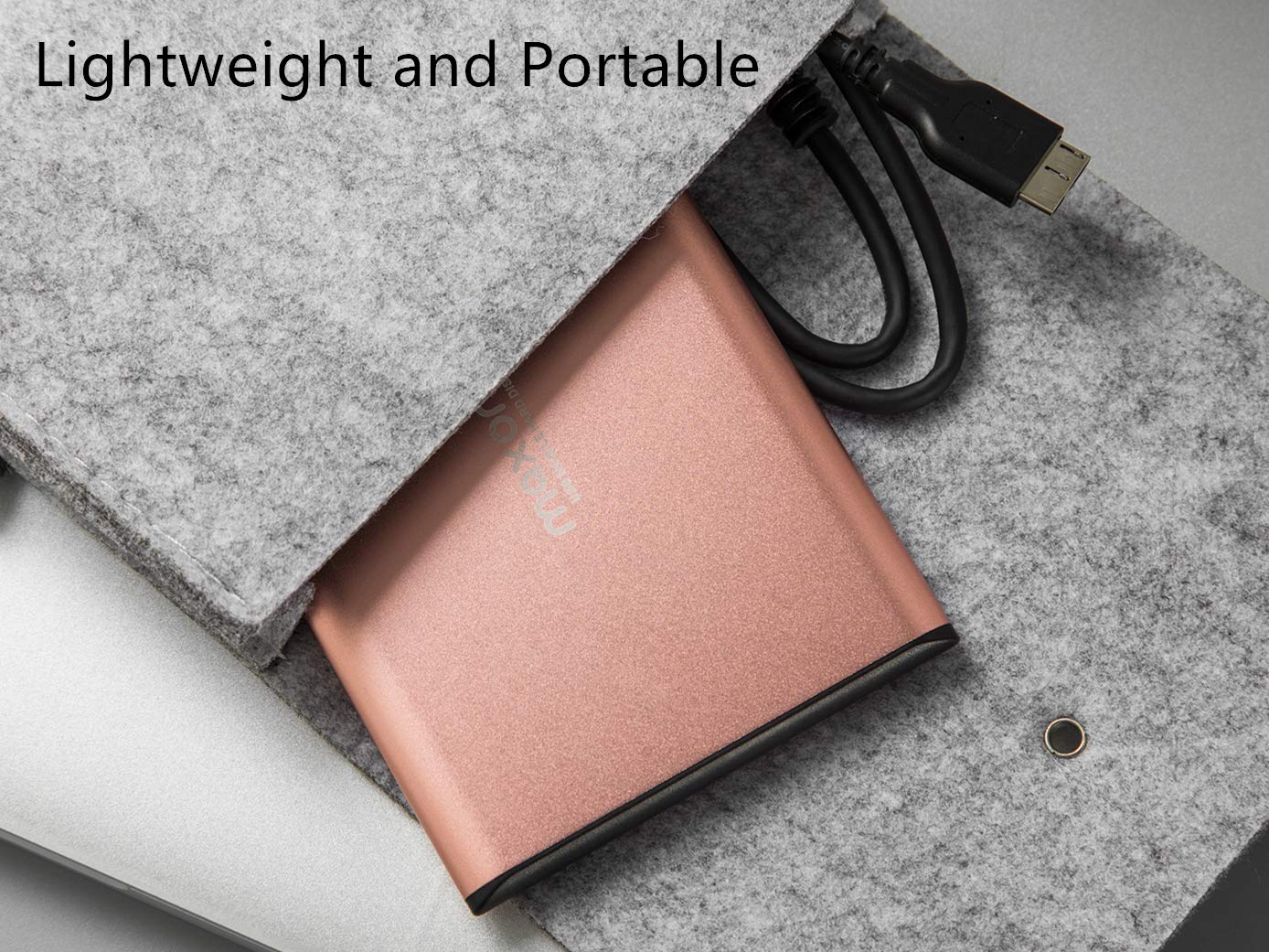 Maxone 160Gb External Hard Drive Portable 2.5'' Ultra Slim Hdd Storage Usb 3.0 For Pc, Mac, Laptop, Chromebook   Rose Pink