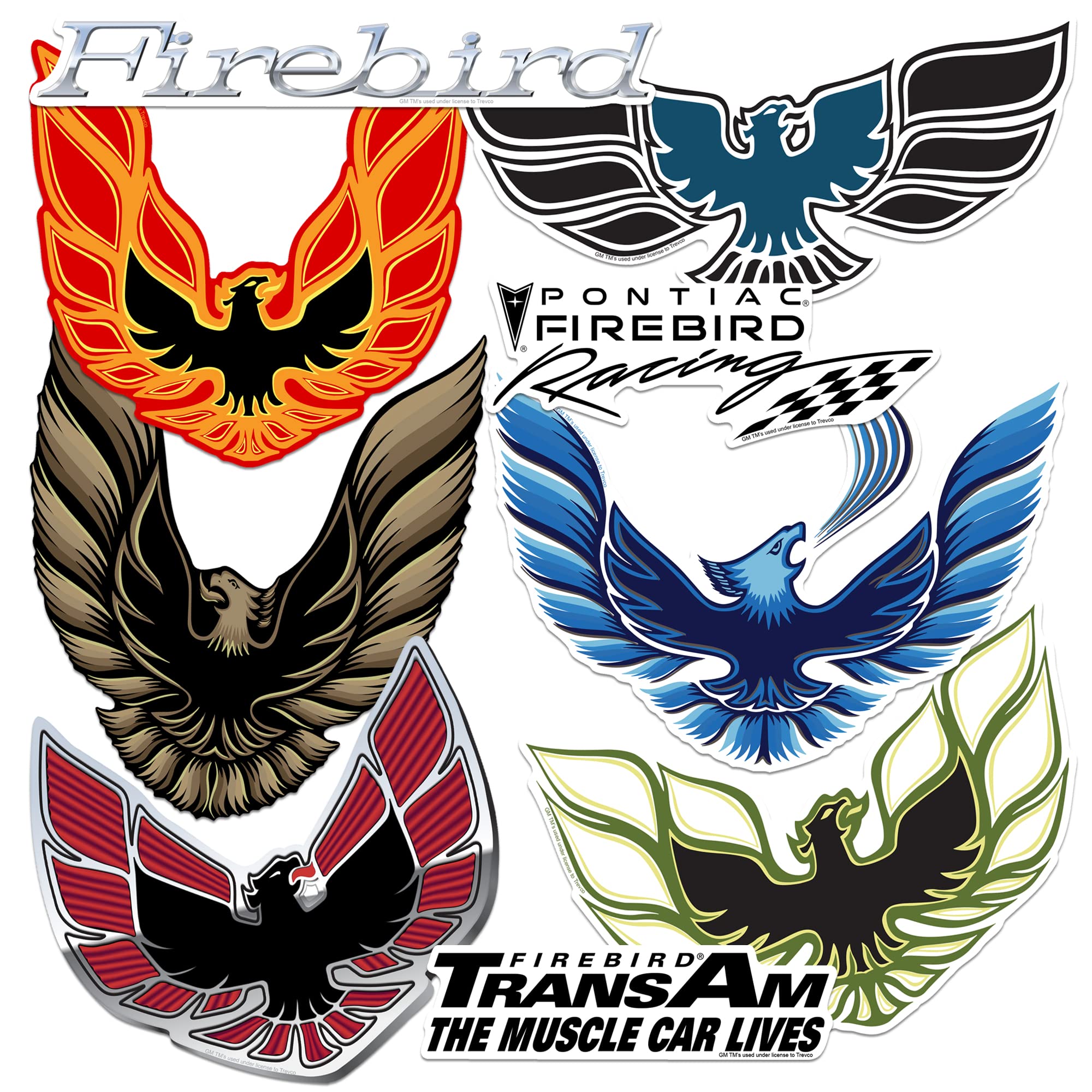 Pontiac Firebird/Trans Am Large Deluxe Stickers Variety Pack   Laptop, Water Bottle, Scrapbooking, Tablet, Skateboard, Indoor/Ou