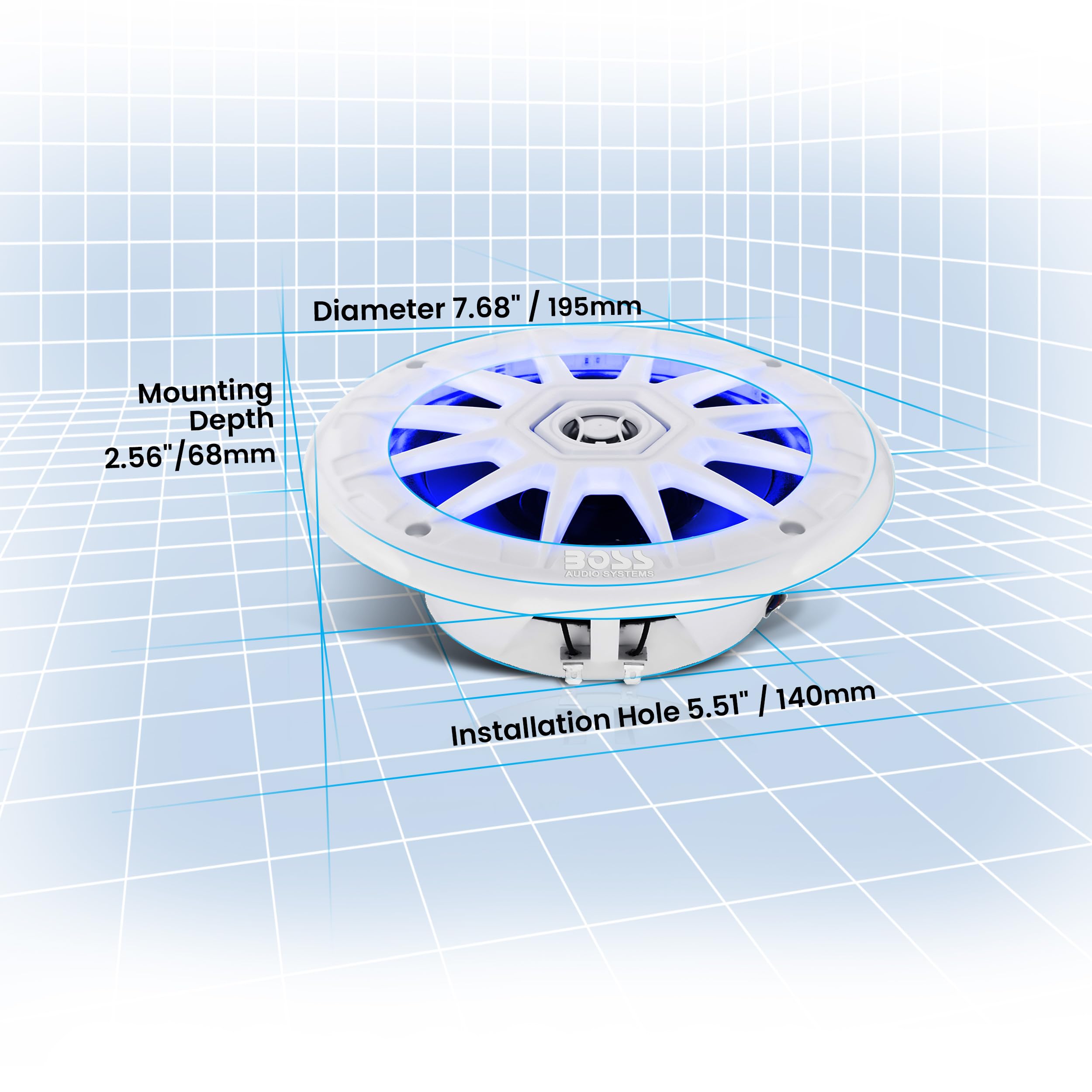 Boss Audio Systems Mrgb65 6.5 Inch Marine Boat Stereo Speakers - 200 Watts (Per Pair), Coaxial, 2 Way, Full Range, 4 Ohms, Multi