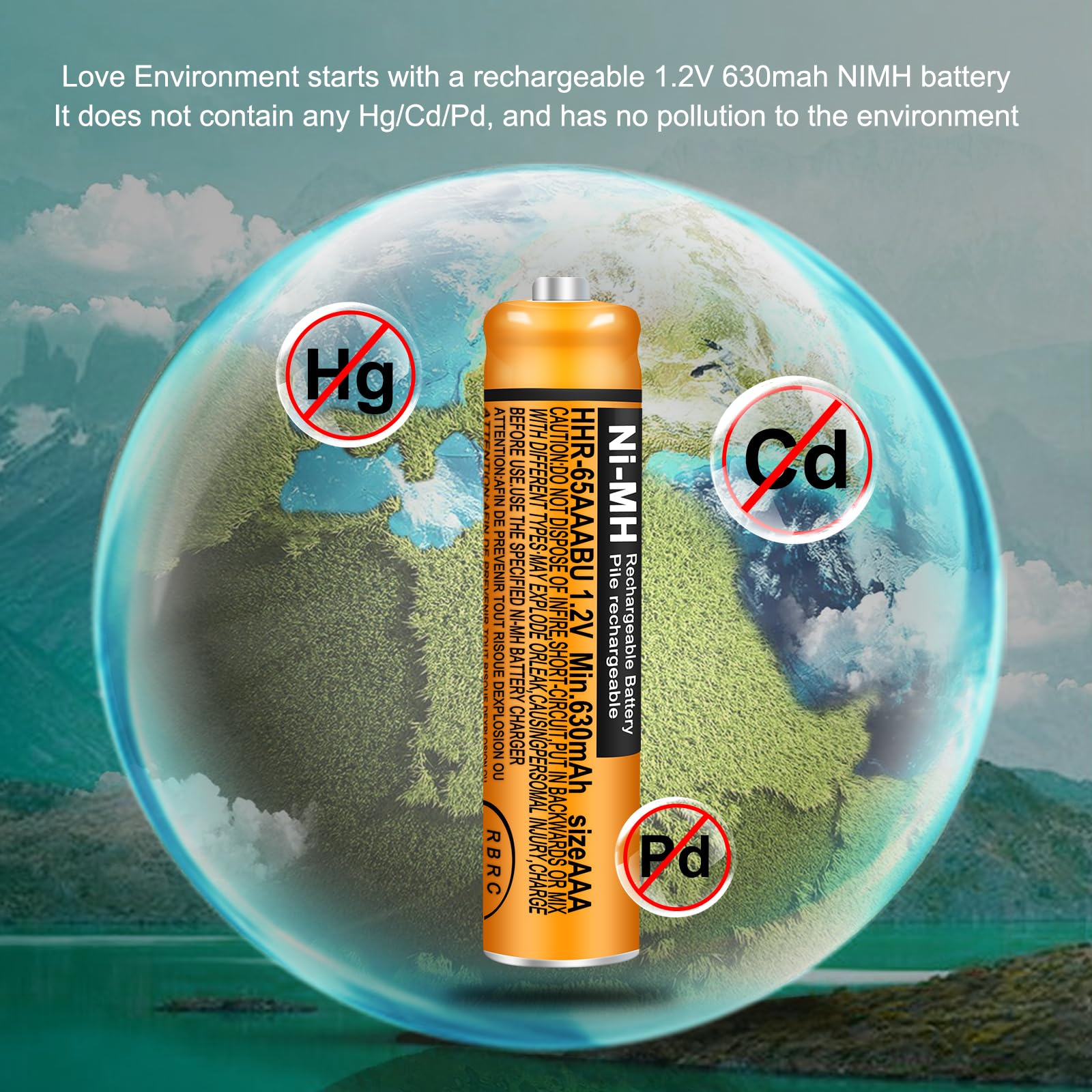 Triangle Power 4 Pack Hhr 65Aaabu Ni Mh Rechargeable Battery For Panasonic 1.2V 630Mah Aaa Battery For Cordless Phones