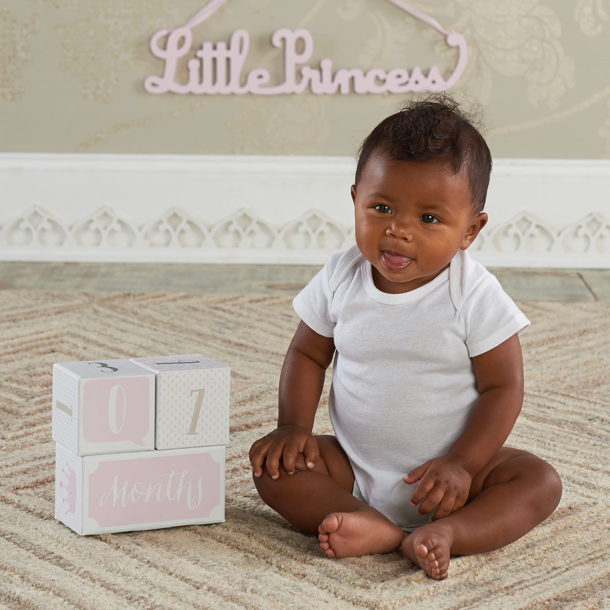Baby Aspen My First Milestone Princess Age Blocks | Baby Picture Props For Photo Sharing The First Year