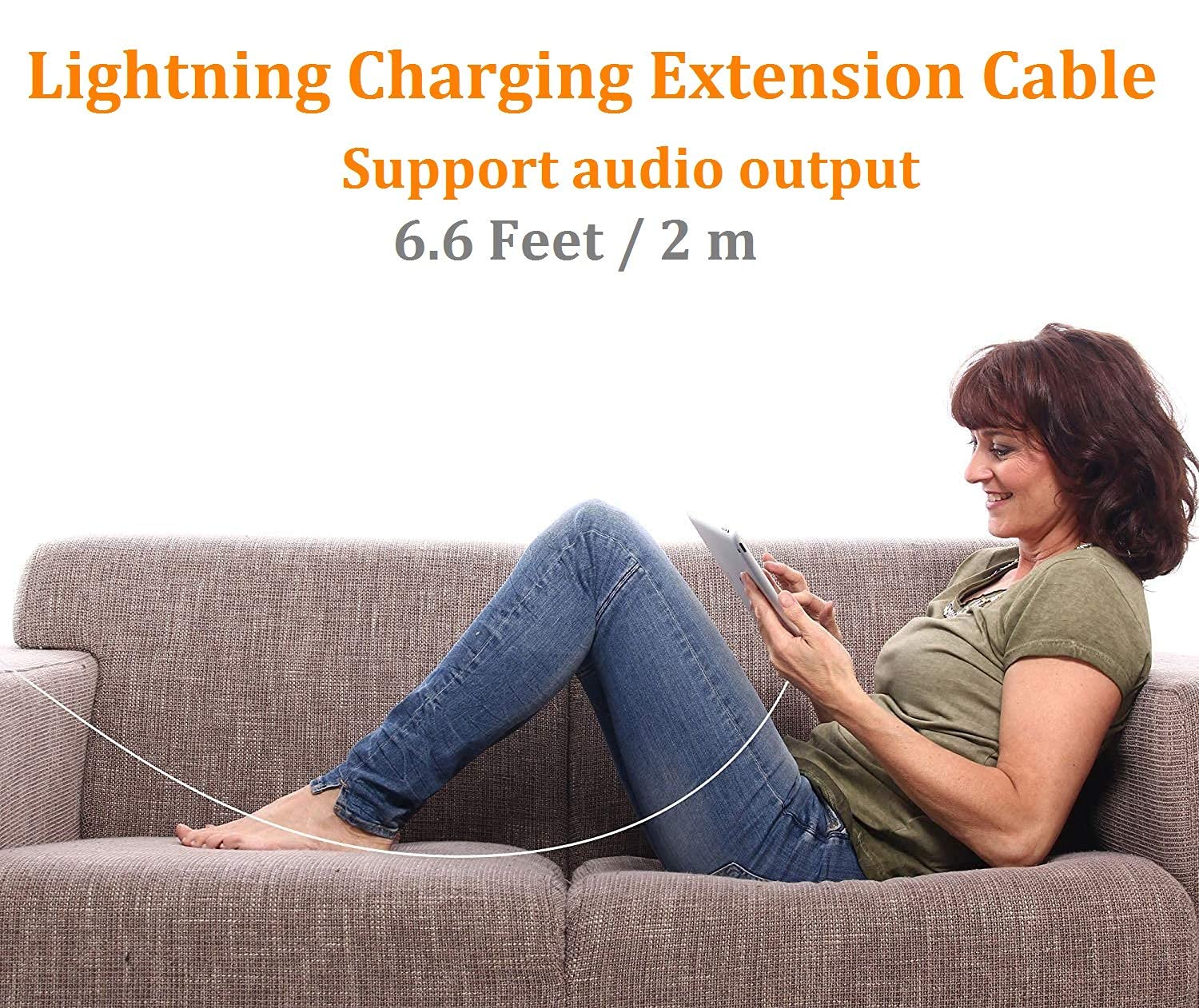 Desoficon Iphone Charger Extension Cable Compatible With Iphone/Ipad, Extender Dock Cable For Male To Female Cable Extension Ada