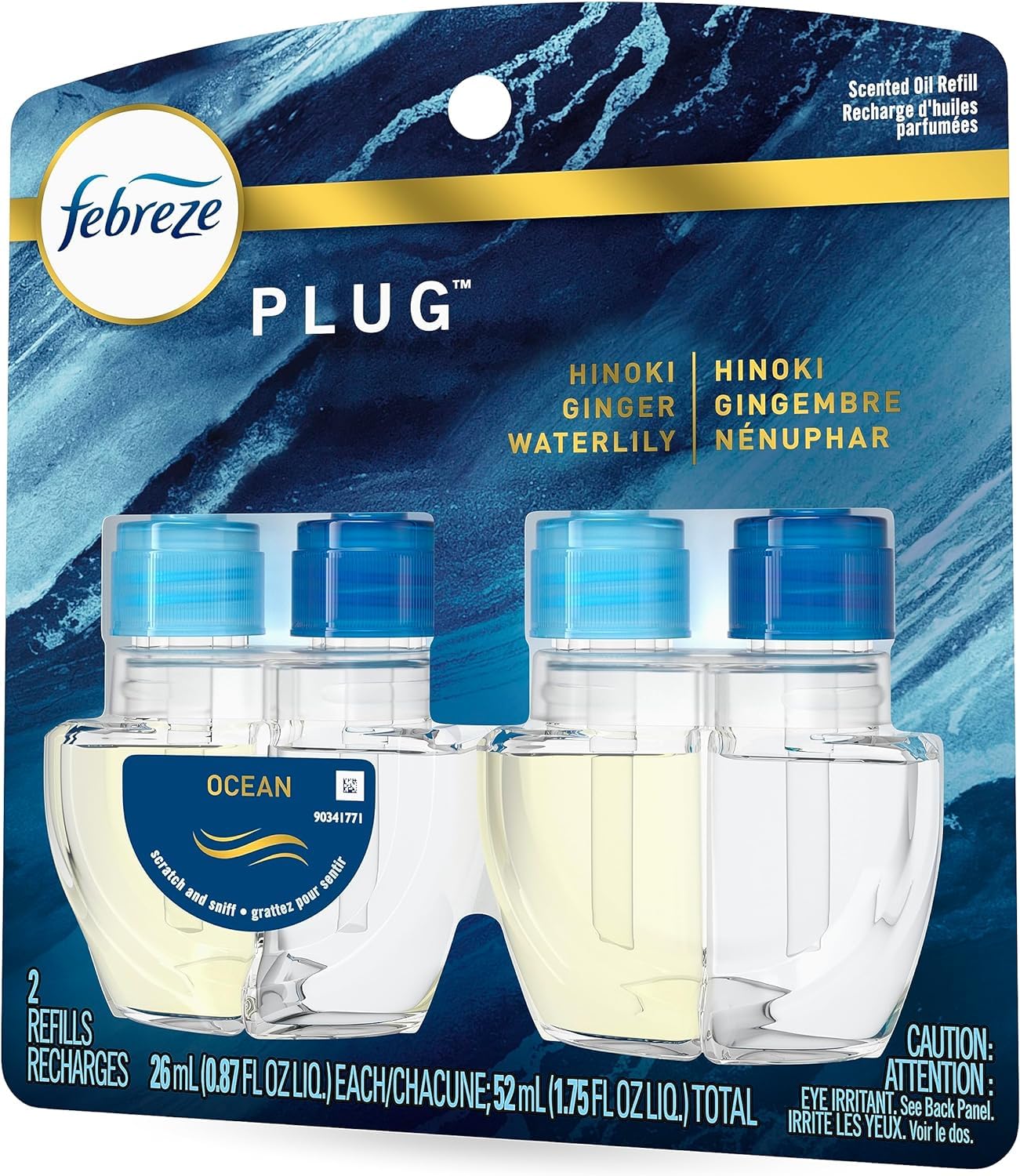 Febreze Origins Fade Defy Plug Air Freshener & Odor Eliminator, Ocean, (1) .87 Fl. Oz. Oil Refill