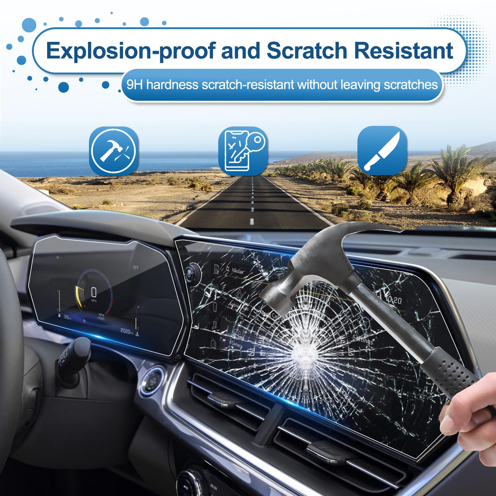 Coleya 2024 2025 Trailblazer Screen Protector For Chevrolet Trailblazer (11In Navigation+8In Dashboard) Display, 2024 Chevy Trai