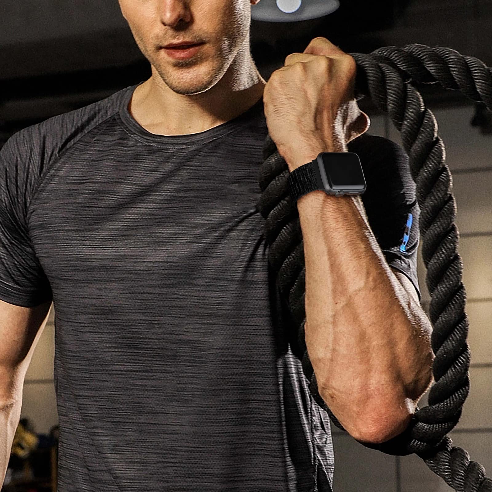 Wjk Compatible With Iwatch Bands Women Men, Stretchy Braided Nylon Straps Compatible With Apple Watch Series 7 Band 38Mm 40Mm 44