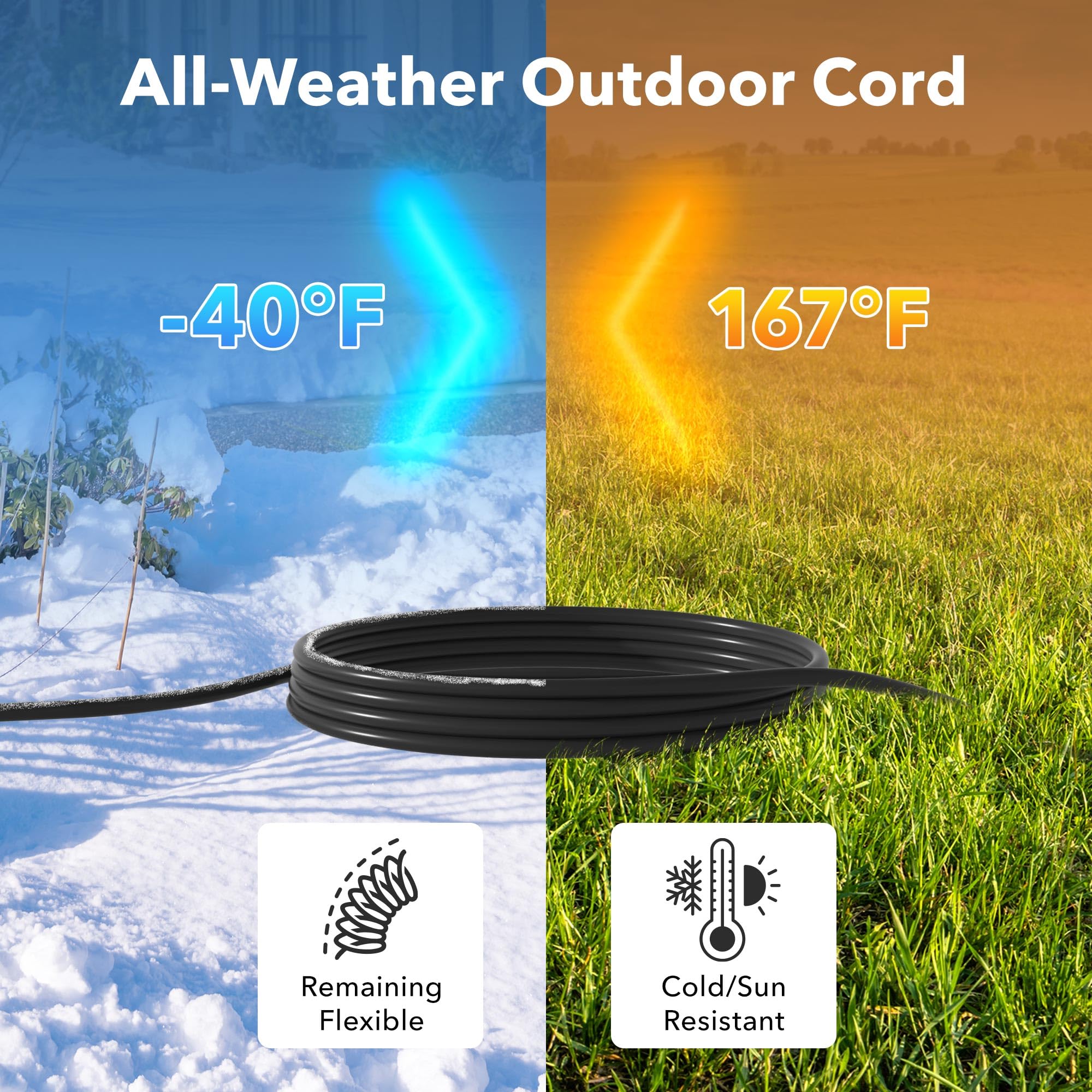 Bn Link 15 Ft Indoor/Outdoor Extension Cord 16/3 Sjtw, Black, Water & Weather Resistant, 3 Prong Grounded Plug For Landscaping &