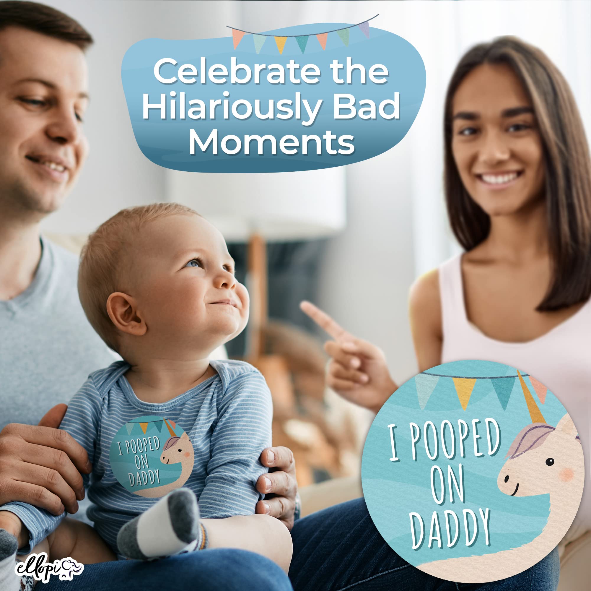 Hilarious 30 Pack Of Blue And Green Baby Milestone 4 In Stickers And Decals. Super Funny Baby Shower Sticker Set. Great For New