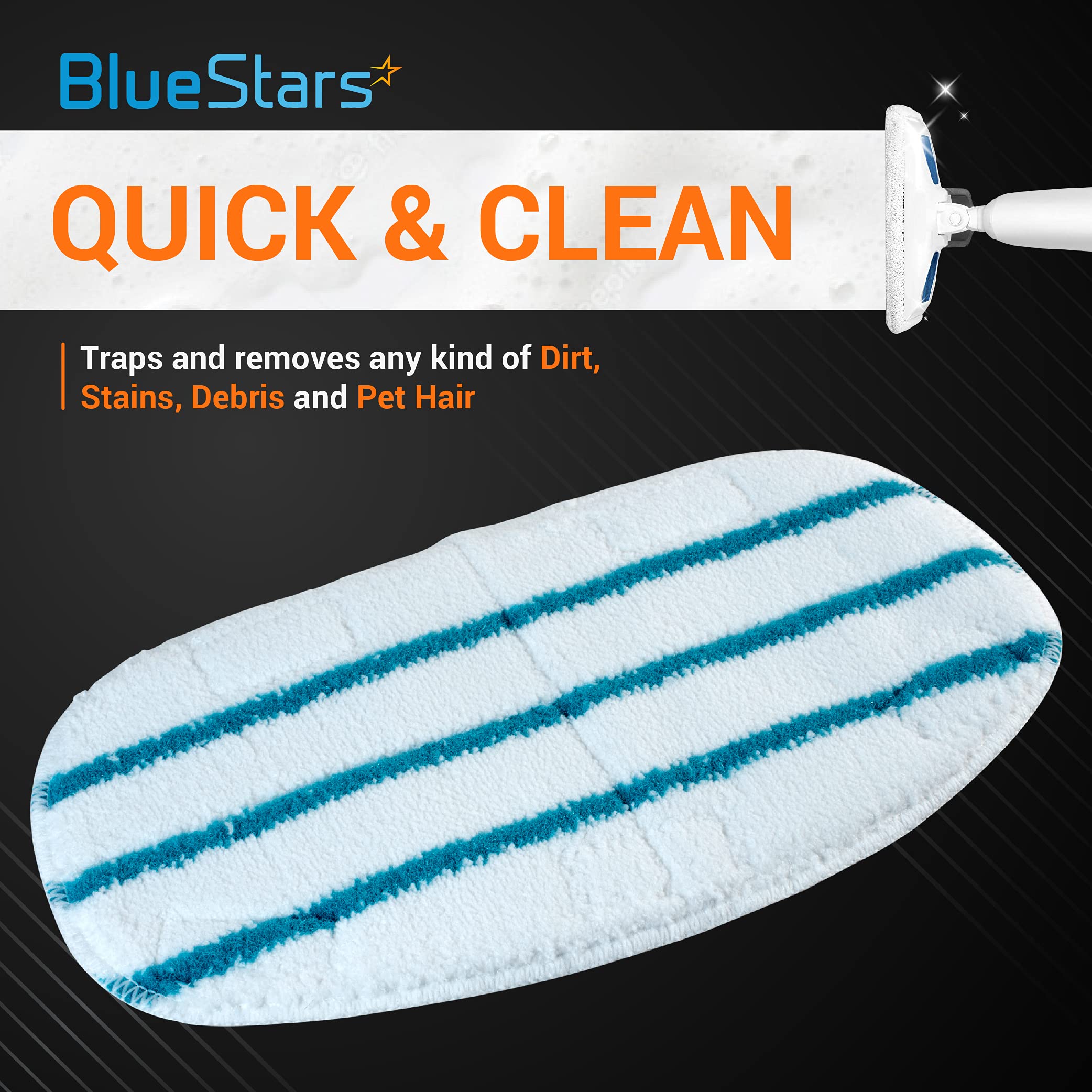 Bluestars ???? ???????? Microfiber Steam Mop Pads For Pursteam Thermapro 10 In 1 Steam Mop Washable Reusable Pads Replacement