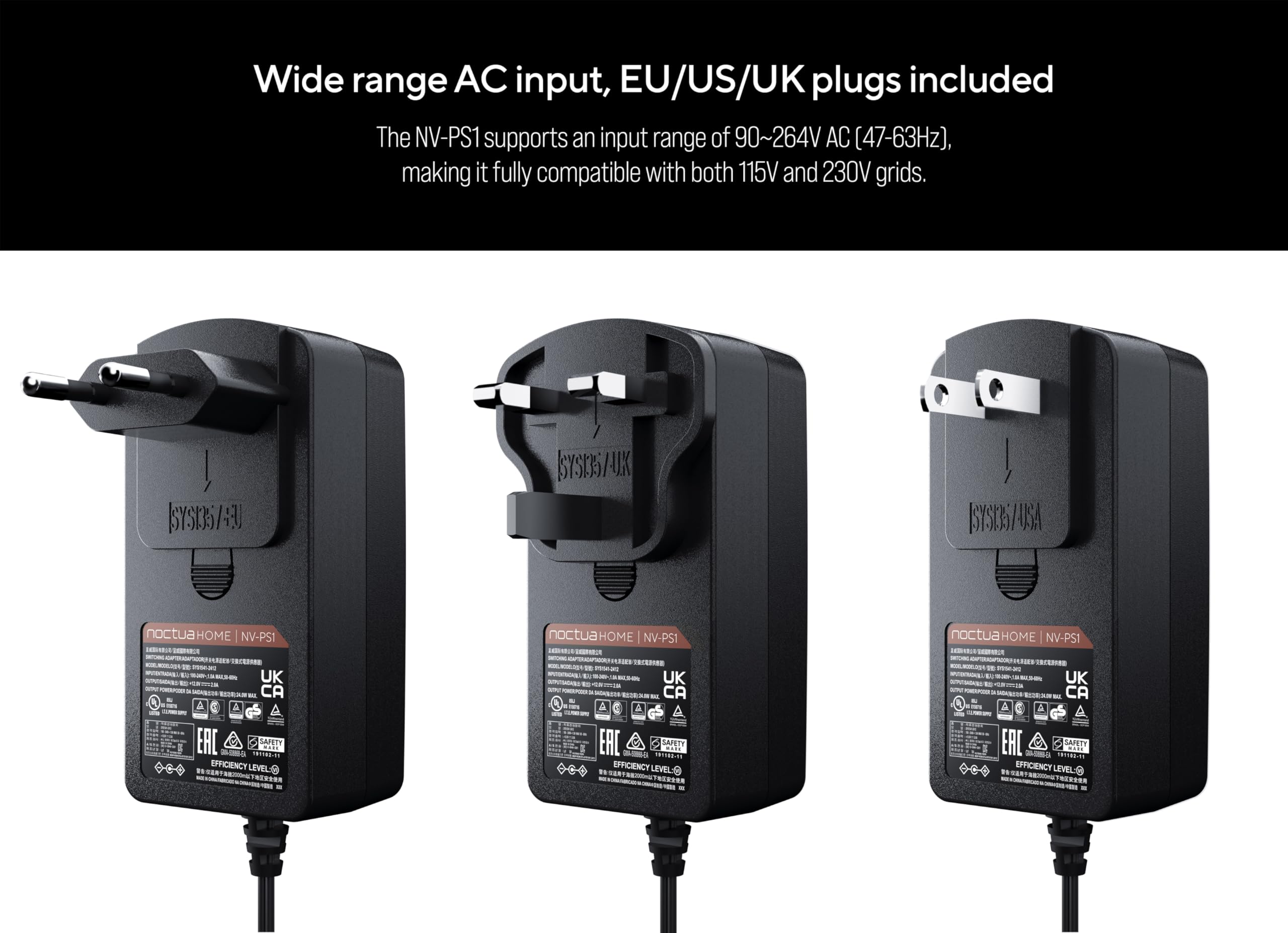 Noctua Nv-Sph1, Powered Fan Hub Set With Nv-Ps1 230/115V Ac To 12V Dc Power Supply And Nv-Fh2 8-Way Fan Splitter Board, Ideal Fo